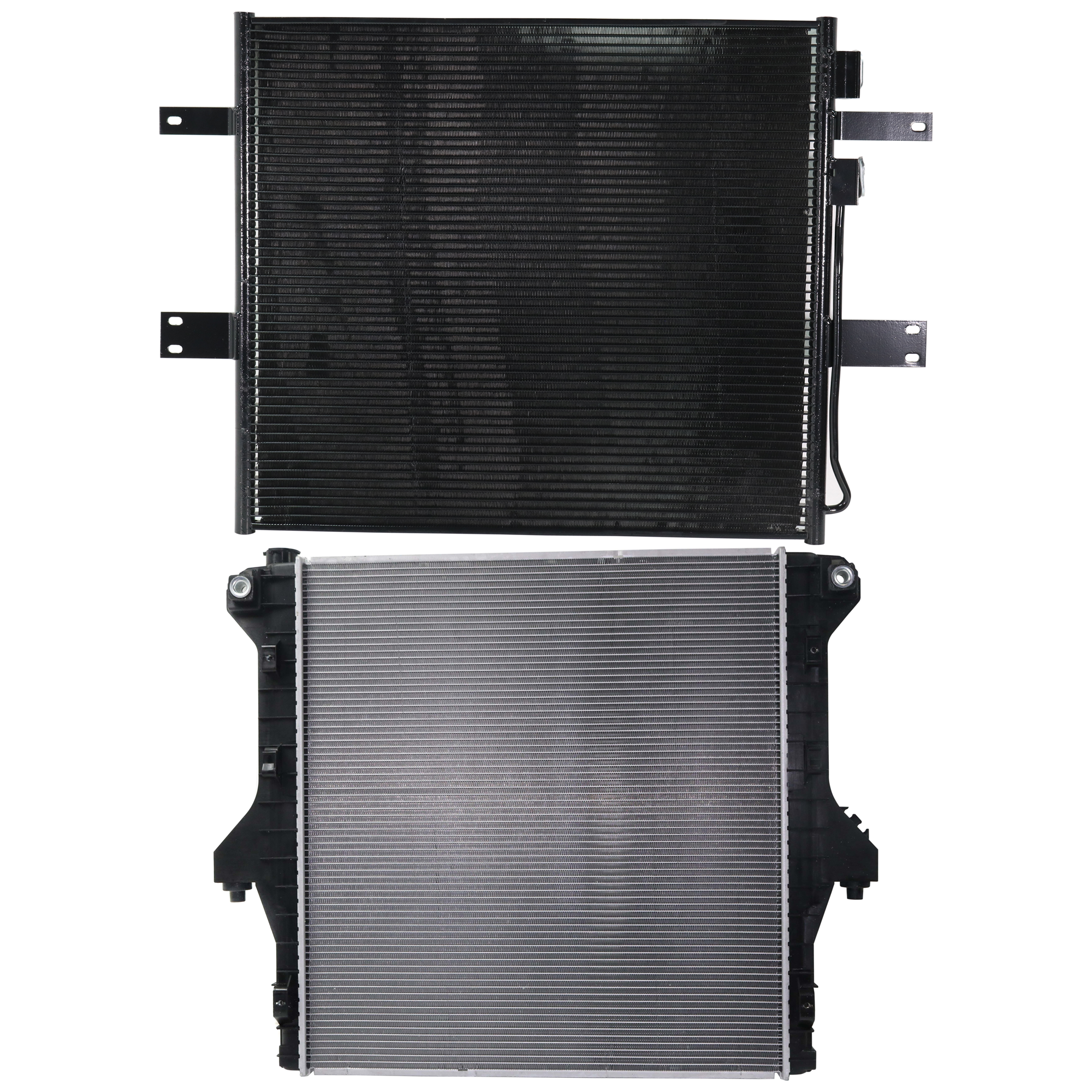 AM DODGE RAM 2500 RAM 3500-03-07 RADIATOR 2 pc kit 6 Cyl 5.9L Eng. with A C Condenser SKU KIT 091223-62 Partslink CH3010304 CH3010359 CH3030215 CH3030236 OEM 52028900AG 55056816AA 55053012