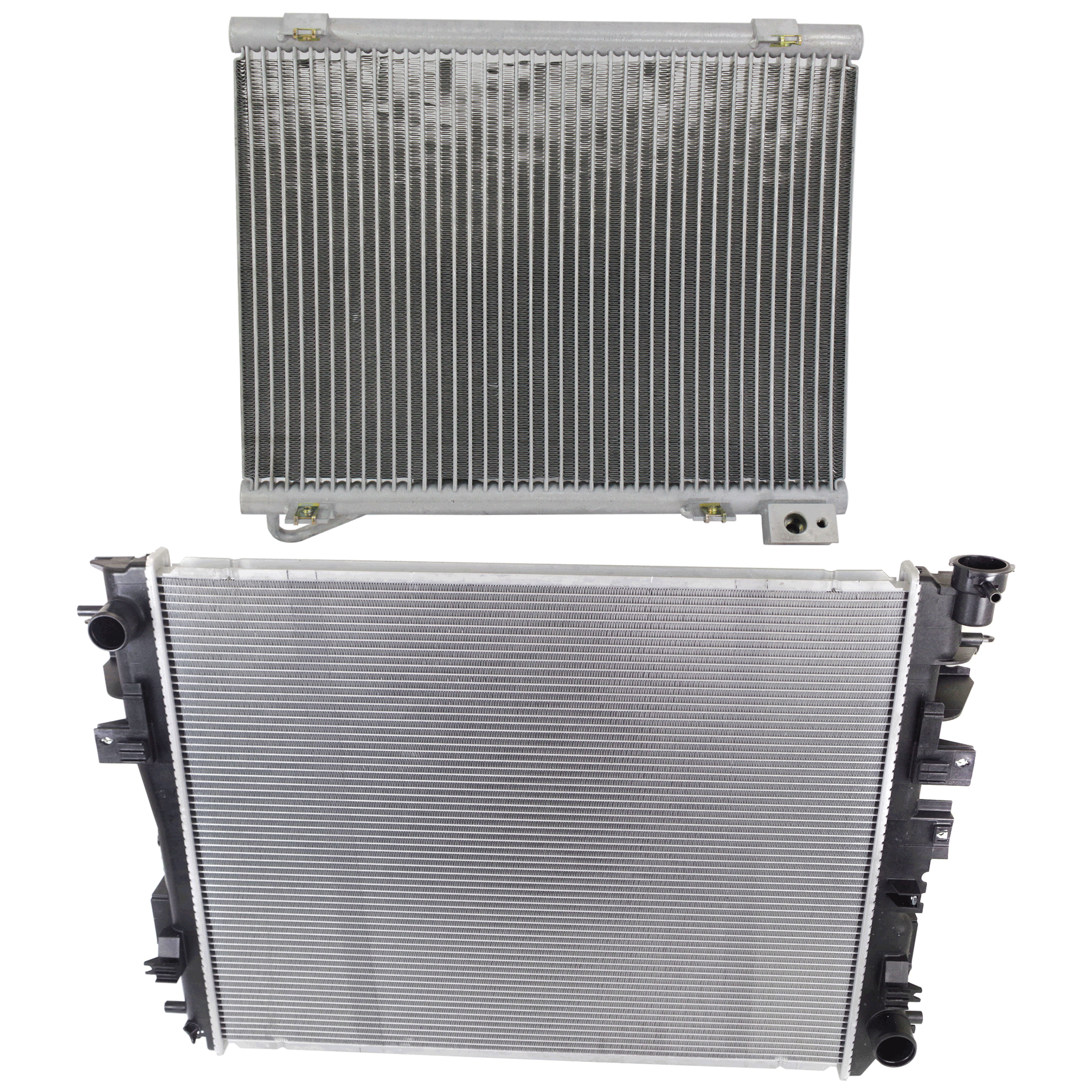 AM DODGE RAM 2500-09-09 RADIATOR 2 pc kit 8 Cyl 5.7L Eng. with A C Condenser SKU KIT 091223-71 Partslink CH3010353 CH3010354 CH3030185 OEM 55056858AE 55056870AF 5072993A