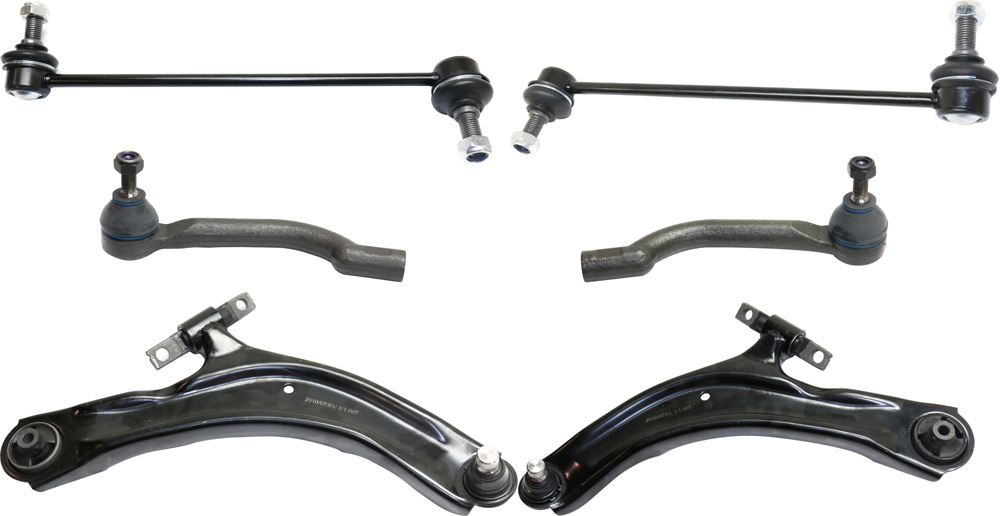 AM ROGUE 08-13 ROGUE SELECT 14-15 FRONT CONTROL ARM KIT RH AND LH Lower w ball joint s 6 pc Kit with Sway Bar Link and Tie Rod End SKU KIT 091317-34 OEM 54501JG000-54500JG000-546681AA