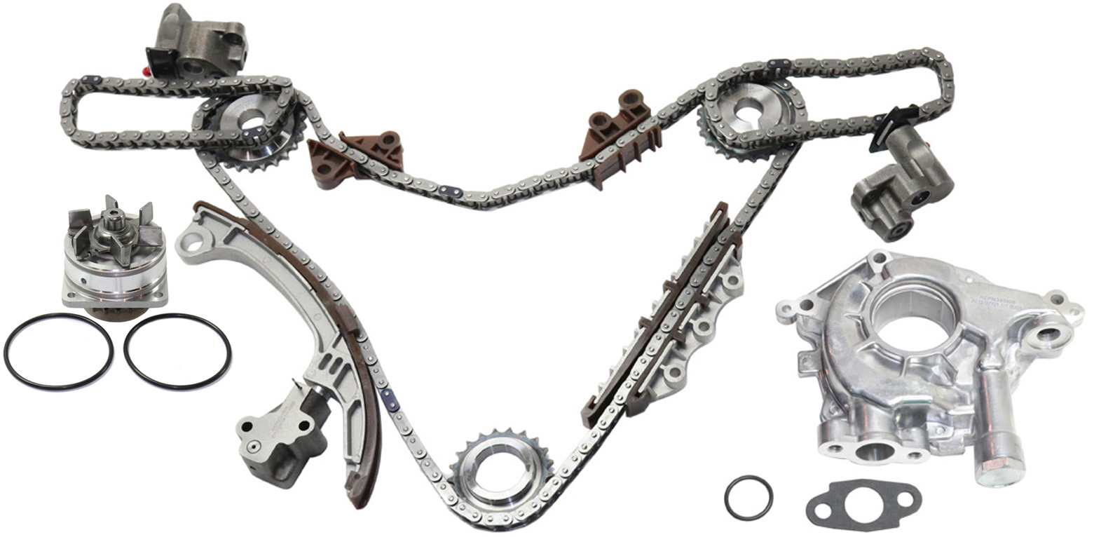 AM PATHFINDER 01-04 QX4-01-03 TIMING CHAIN KIT 3 pc kit with Oil Pump and Water Pump SKU KIT 091317-73 OEM 2101031U85