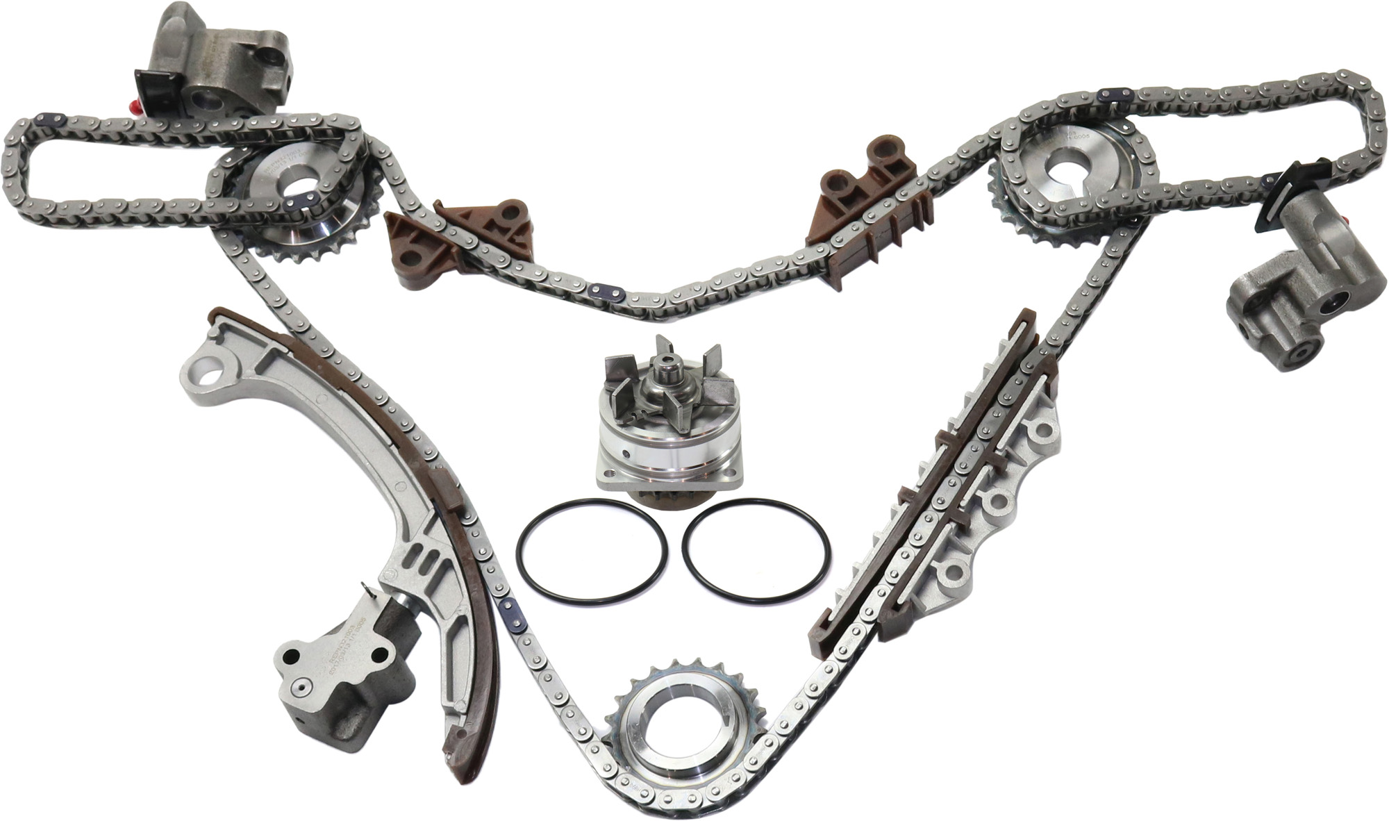 AM PATHFINDER 01-04 QX4-01-03 TIMING CHAIN KIT 2 pc kit with Water Pump SKU KIT 091317-74 OEM 2101031U85