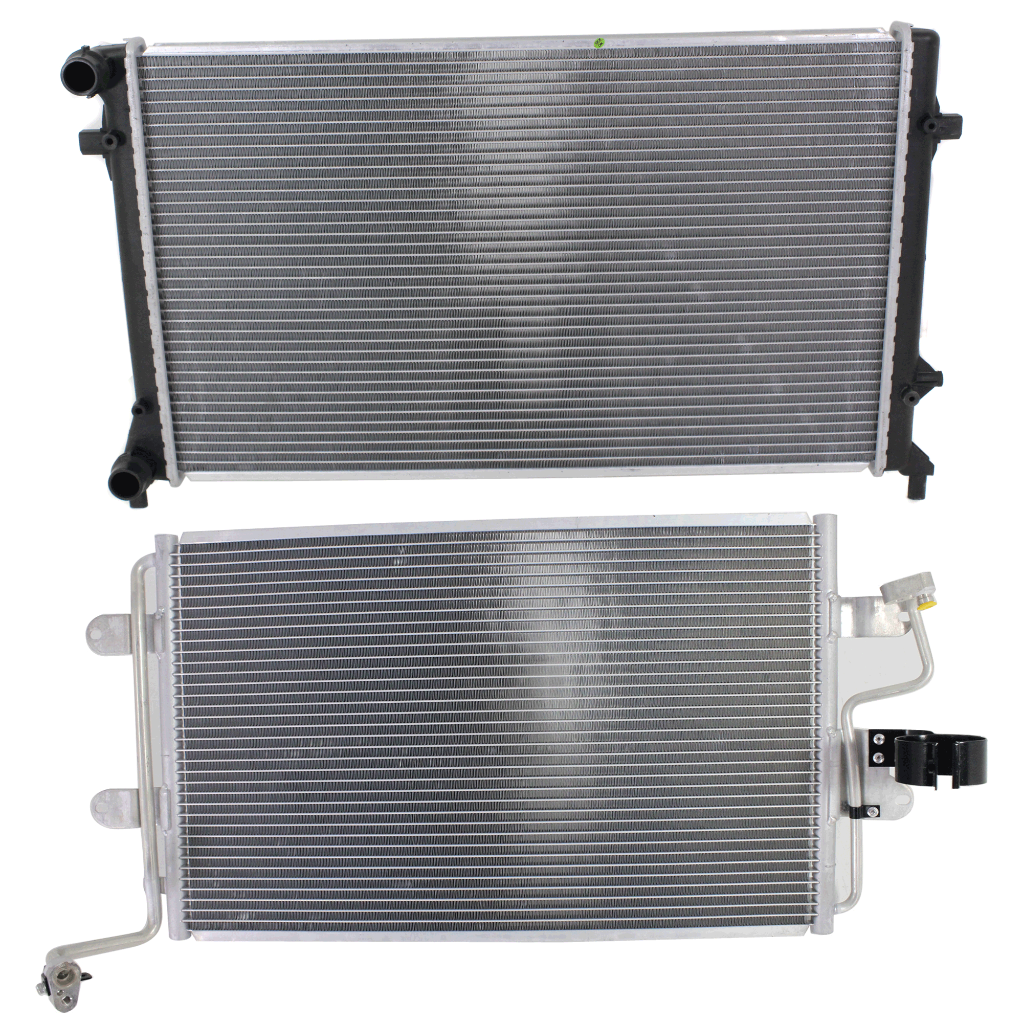 AM JETTA 05-05 A C CONDENSER 2 pc Kit with Radiator SKU KIT 091423-02 Partslink VW3030108 VW3010150 OEM 1J0820413N 1K0121251CJ