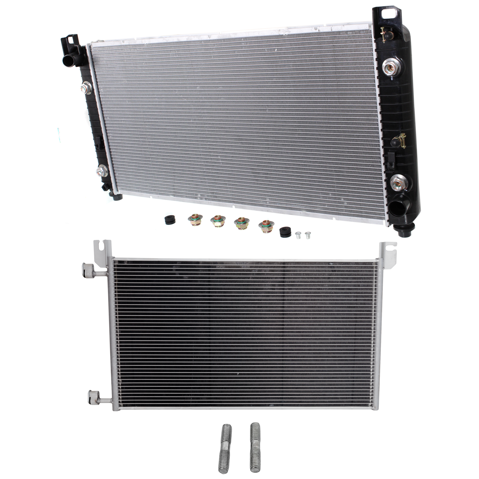 AM SILVERADO 2500 HD SILVERADO 3500 SIERRA 2500 HD 01-02 RADIATOR KIT Auto Trans 8 Cyl 8.1L Eng. 2 Row Core with A C Condenser SKU KIT 091423-07 Partslink GM3010279 GM3030162 OEM 15058682-89018317-20913751