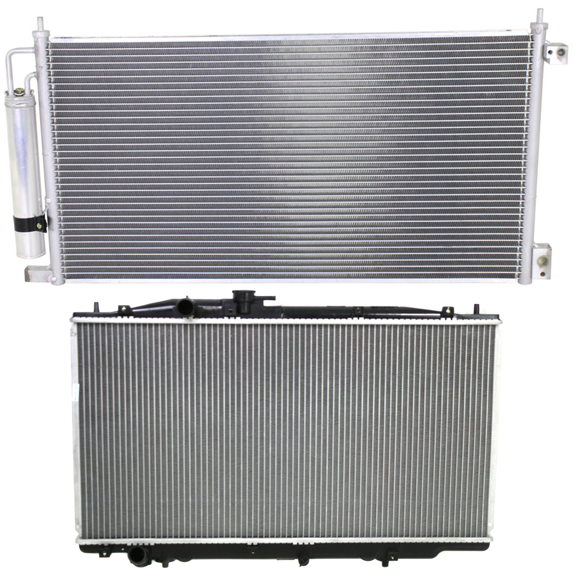 AM ACCORD 03-07 RADIATOR 2 pc kit 6 Cyl 3.0L Eng. with A C Condenser SKU KIT 091423-11 Partslink HO3010191 HO3030129 OEM 19010RCAA53-80110SDNA01