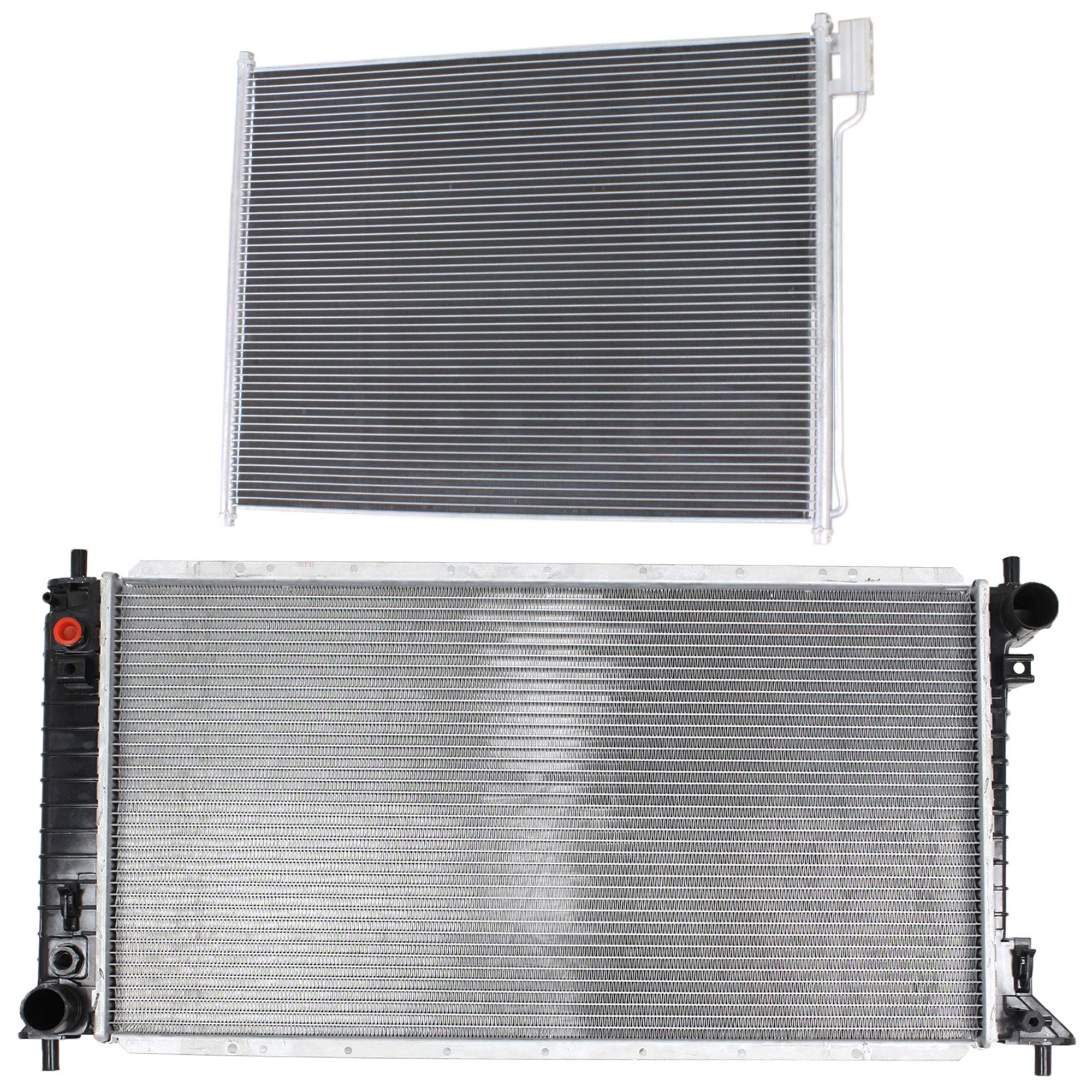 AM F 250 SUPER DUTY F 350 SUPER DUTY 99-03 RADIATOR KIT 8 Cyl 5.4L Eng. with A C Condenser SKU KIT 091423-27 Partslink FO3010142 FO3030137 OEM YL1Z8005CA 6C3Z19712AB