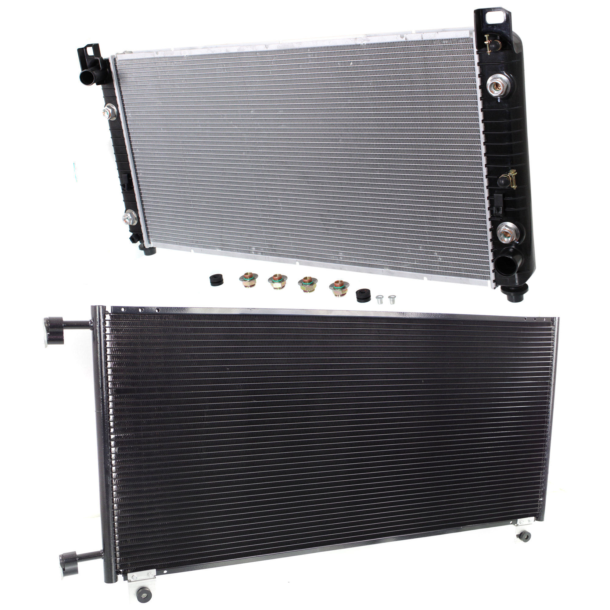 AM SILVERADO 2500 HD SILVERADO 3500-01-02 SIERRA 3500-02-02 RADIATOR KIT Auto Trans 8 Cyl 8.1L Eng. 2 Row Core with A C Condenser SKU KIT 091423-29 Partslink GM3010279 GM3030161 OEM 15058682-89018317-20913752