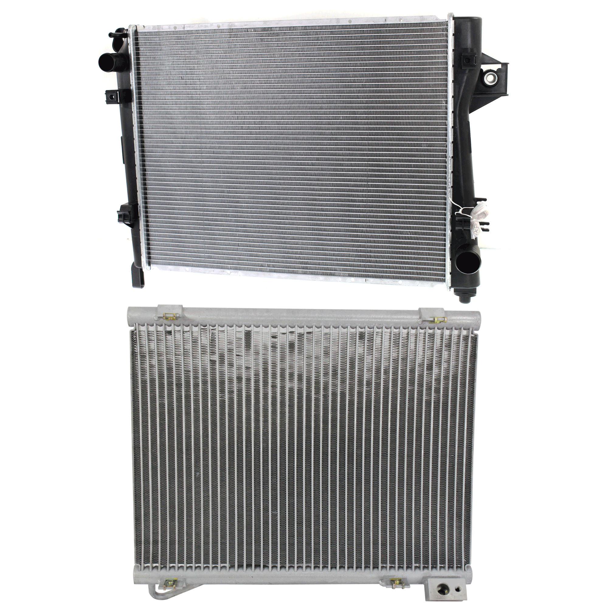 AM DODGE RAM 1500-02-03 RADIATOR 2 pc kit 6-8 Cyl 3.7L 4.7L Eng. with A C Condenser SKU KIT 091423-31 Partslink CH3010280 CH3030185 OEM 52028829AF 5072993AB