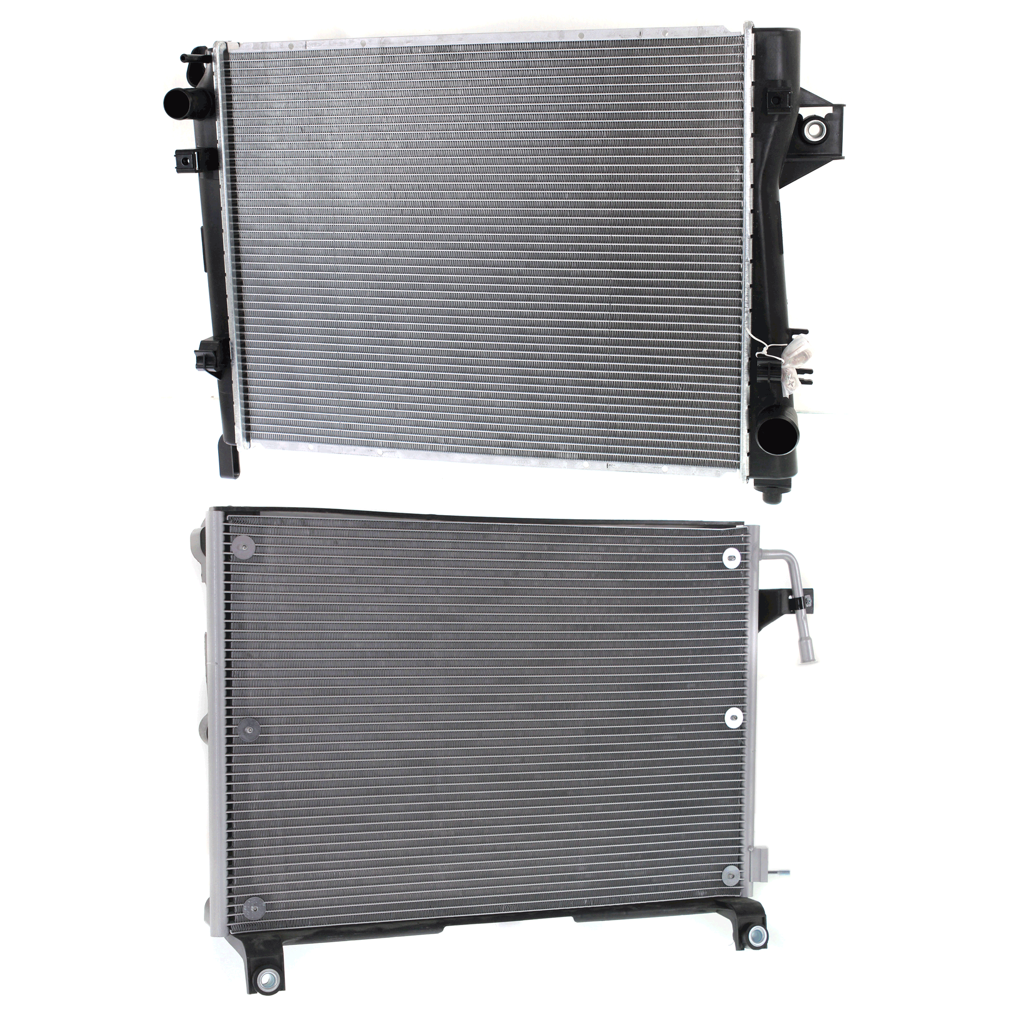 AM DODGE RAM 1500-02-02 RADIATOR 2 pc kit 6-8 Cyl 3.7L 4.7L Eng. with A C Condenser SKU KIT 091423-33 Partslink CH3010280 CH3030131 OEM 52028829AF 55055824AC