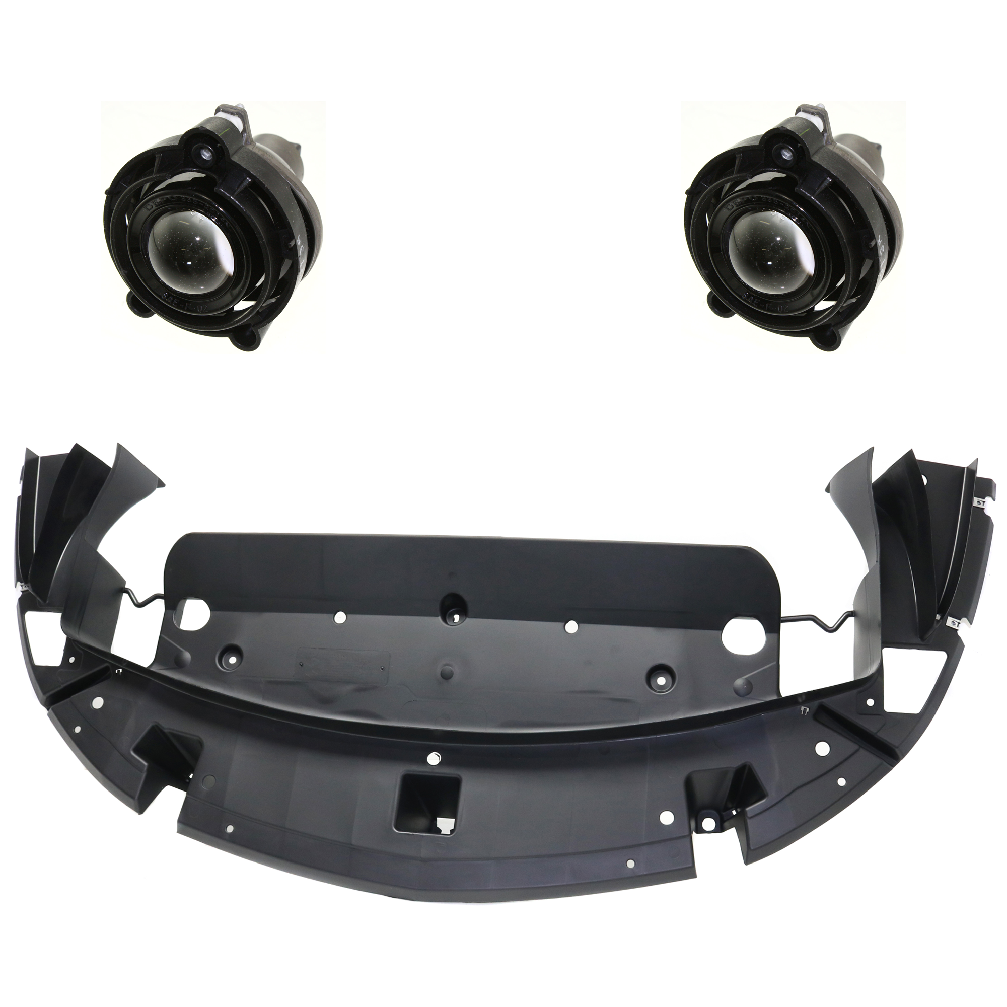 AM IMPALA 06-13 IMPALA LIMITED 14-16 FRONT LOWER VALANCE Plastic Textured 3 Pc kit with Fog Lights CAPA SKU KIT 091523-04 Partslink GM1007109C GM2593157C OEM 10335108-22744452