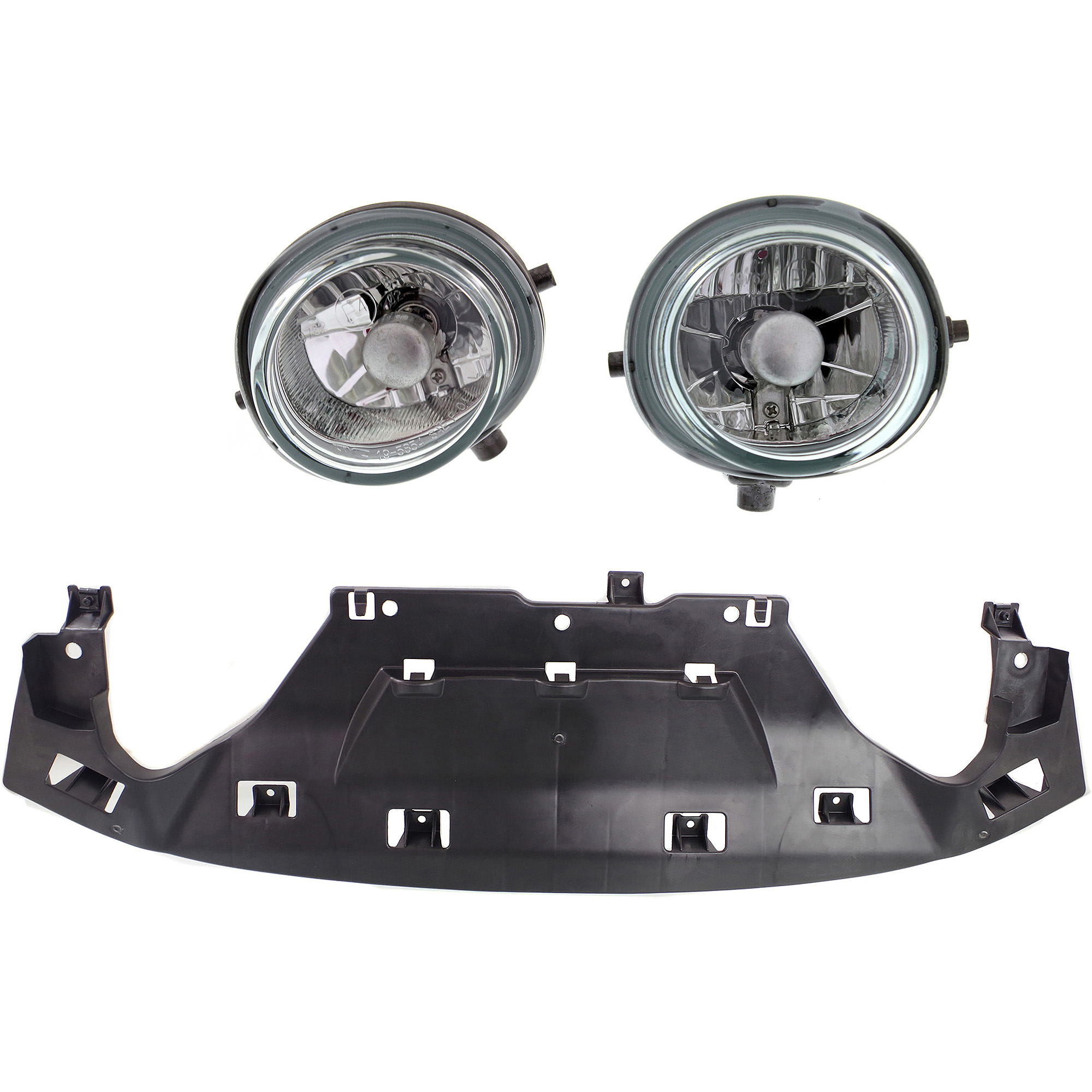 AM CX 5-13-16 FOG LAMP RH AND LH 3 Pc kit Assembly Halogen with Valance SKU KIT 091523-102 Partslink MA2592125 MA2593125 MA1091100 OEM TK2151680A TK2151690A KD53500S