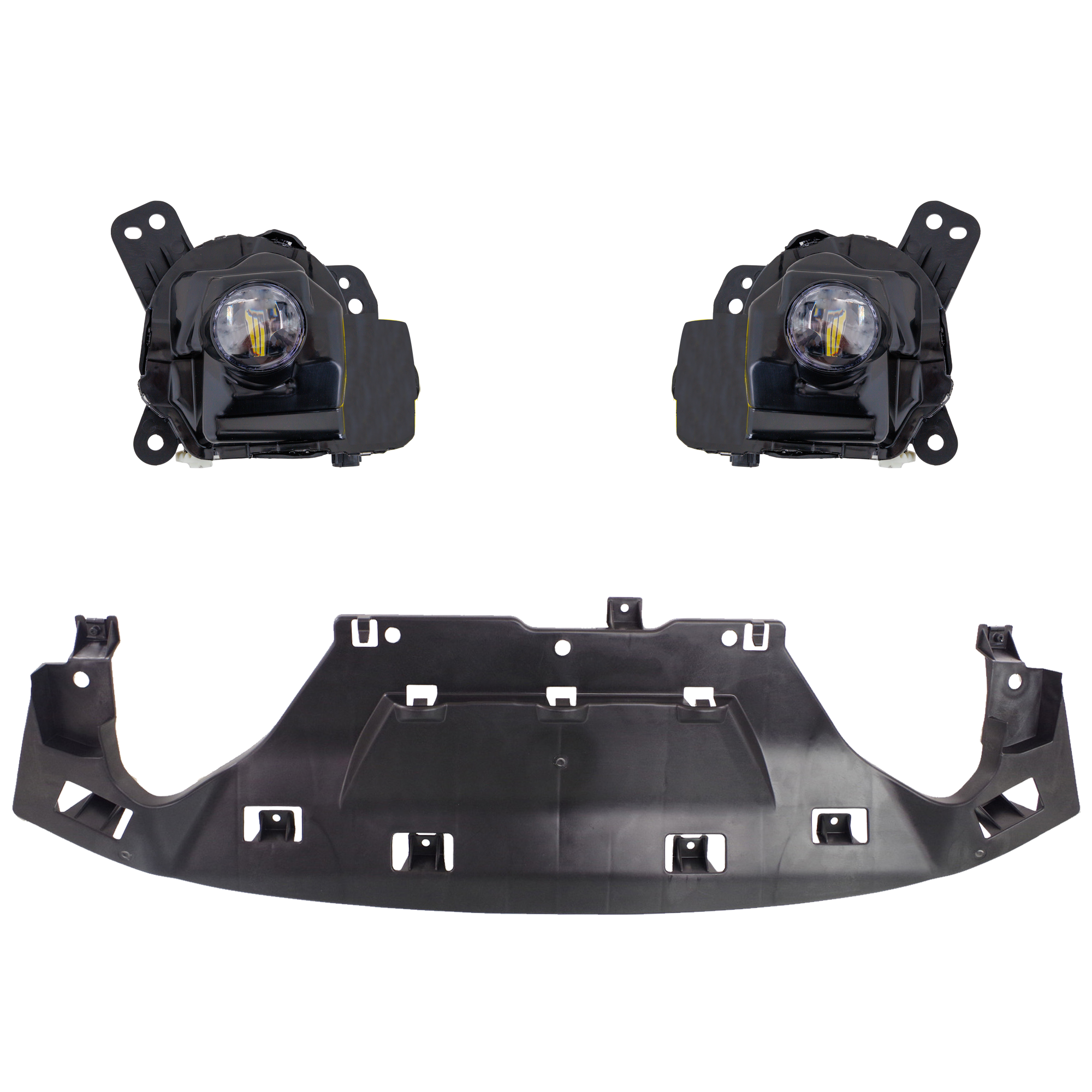 AM CX 5-13-16 FOG LAMP RH AND LH 3 Pc kit Assembly LED with Valance SKU KIT 091523-103 Partslink MA2592127 MA2593127 MA1091100 OEM GHP951680A GHP951690A KD53500S