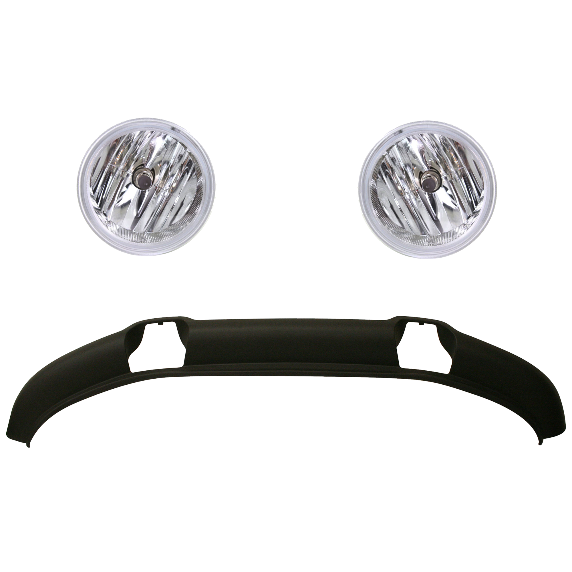 AM F 150-07-08 FRONT LOWER VALANCE RH AND LH 3 Pc kit Plastic Textured with Fog Light SKU KIT 091523-105 Partslink FO1093108 FO2592220 FO2593220 OEM 6L3Z17626BAA AL3Z15201A PFM AL