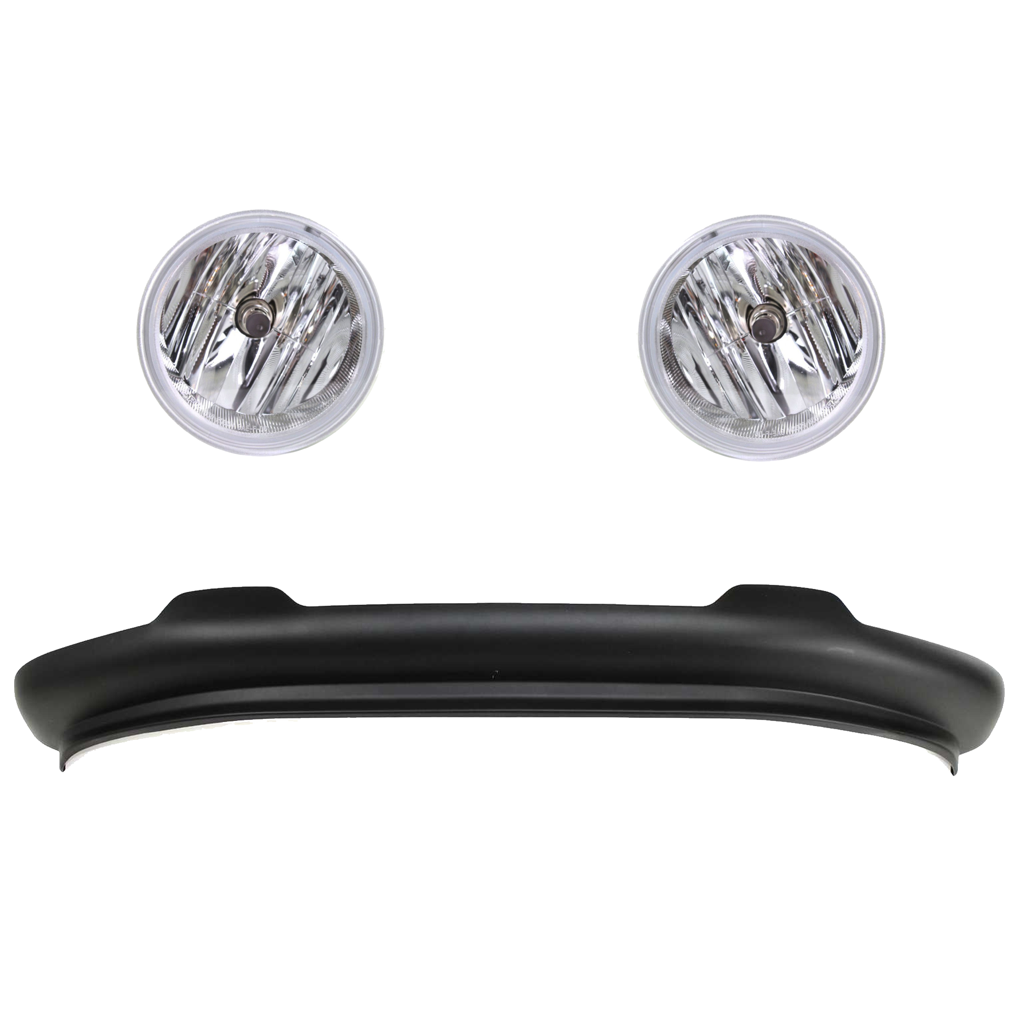 AM F 150-06-08 FRONT LOWER VALANCE RH AND LH 3 Pc kit Plastic Textured with Fog Light SKU KIT 091523-106 Partslink FO1093107 FO2592220 FO2593220 OEM 6L3Z17626AAA AL3Z15201A PFM AL