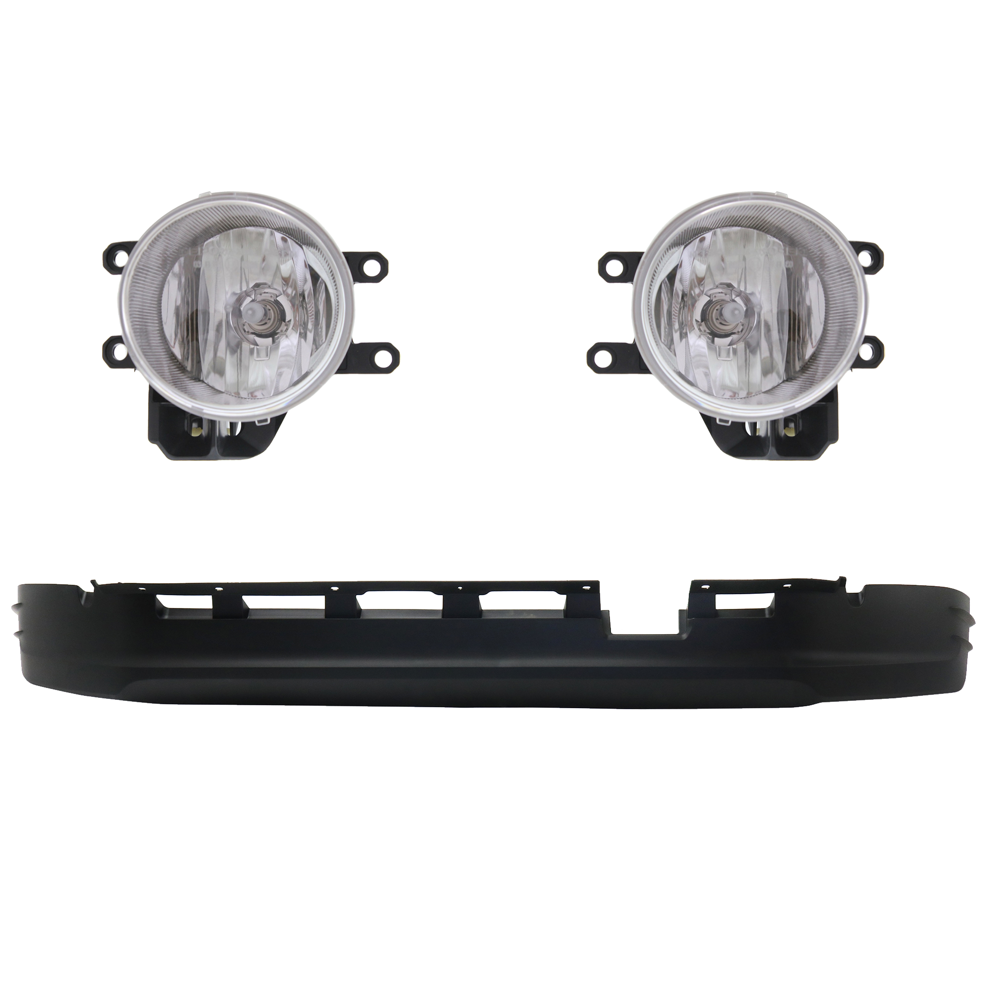 AM TACOMA 16-23 FRONT LOWER VALANCE RH AND LH 3 Pc kit Plastic Textured with Fog Light CAPA SKU KIT 091523-107 Partslink TO1093130C TO2592129C TO2593129C OEM 5385104070-8121002160-81220021