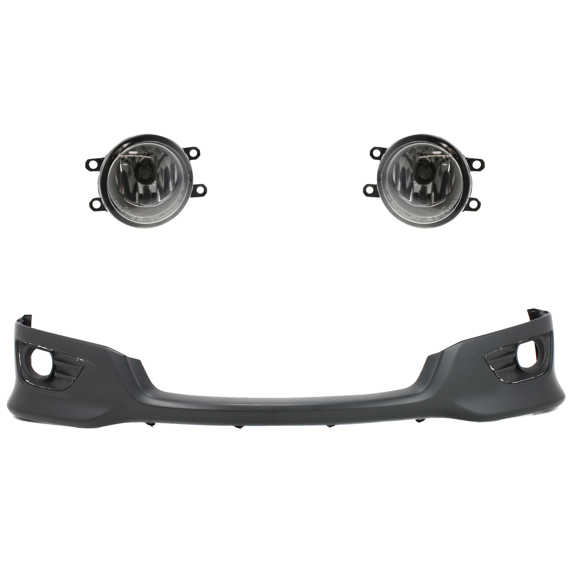 AM CAMRY 10-11 FRONT LOWER VALANCE RH AND LH 3 Pc kit Plastic Primed with Fog Light SKU KIT 091523-116 Partslink TO1093120 TO2592123 TO2593123 OEM 7685106906-8122006071-81210060