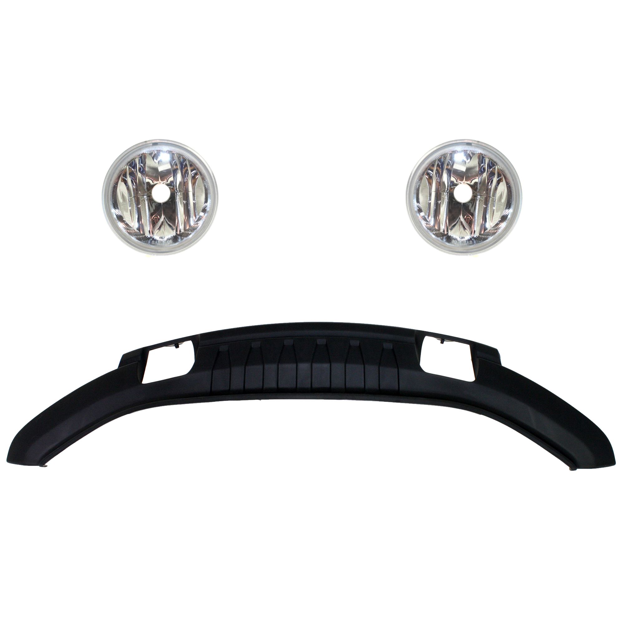 AM F 150-09-10 FRONT LOWER VALANCE RH AND LH 3 Pc kit Plastic Textured with Fog Light SKU KIT 091523-117 Partslink FO1095228 FO2594104 FO2595104 OEM 9L3Z17626B AL3Z15201A AL3Z1520