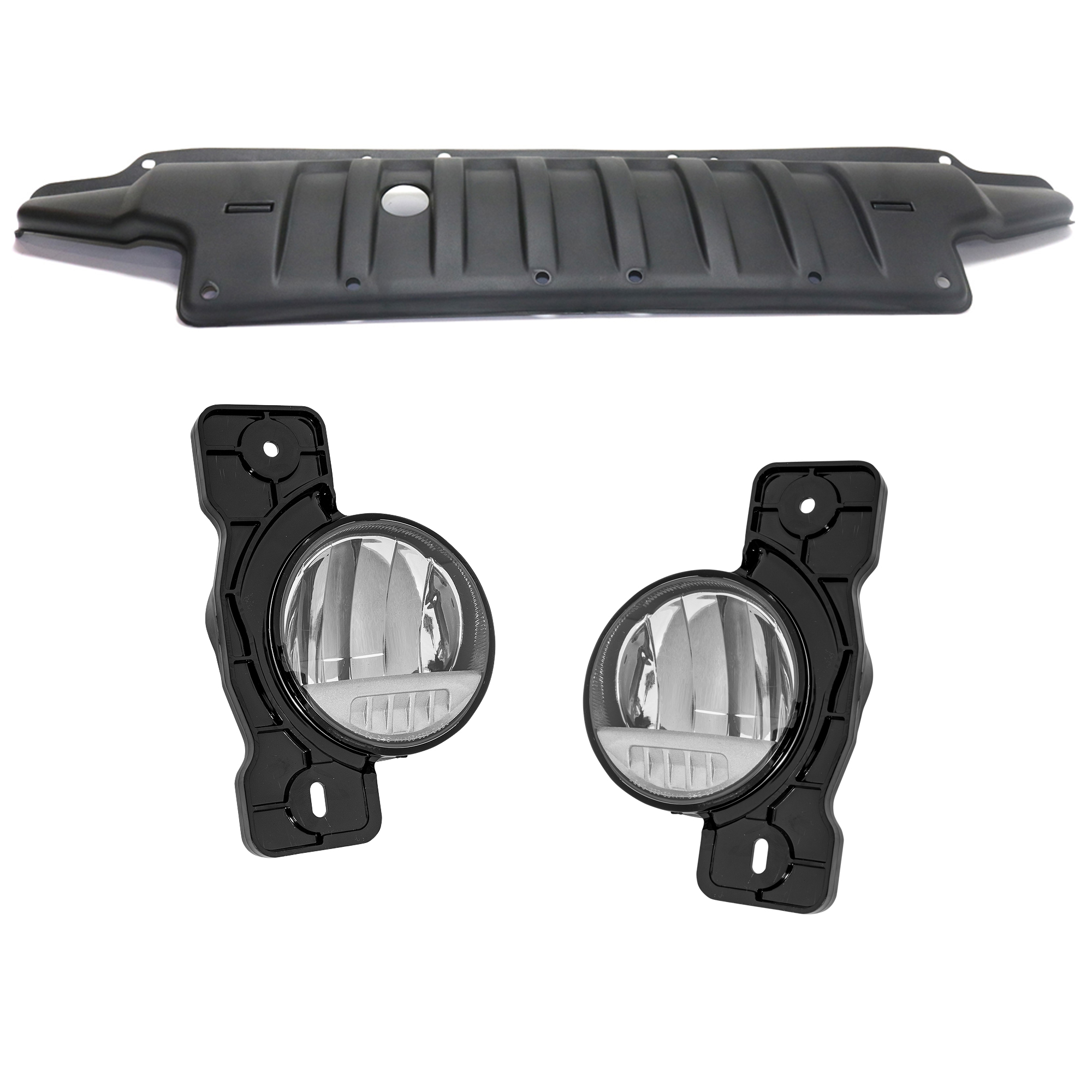 AM WRANGLER 07-17 WRANGLER JK 18-18 FOG LAMP RH AND LH 3 Pc kit Assembly LED with Valance SKU KIT 091523-121 Partslink CH2592157 CH2593157 CH1090154 OEM 68304048AF 68304049AF 1BE95XXX