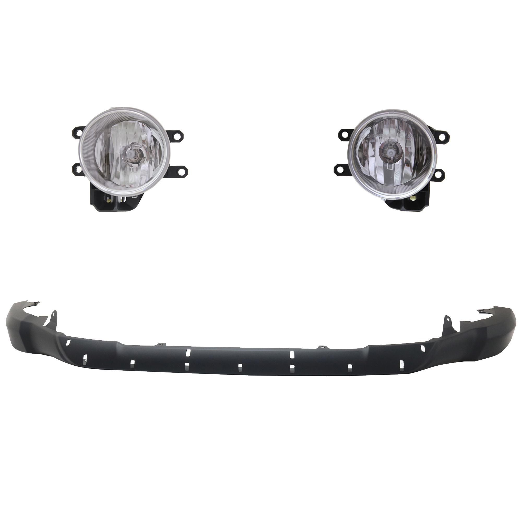 AM RAV4-16-16 FOG LAMP RH AND LH 3 Pc kit Assembly Halogen with Valance SKU KIT 091523-123 Partslink TO2592129 TO2593129 TO1095209 OEM 8121002160-8122002160-524110R0