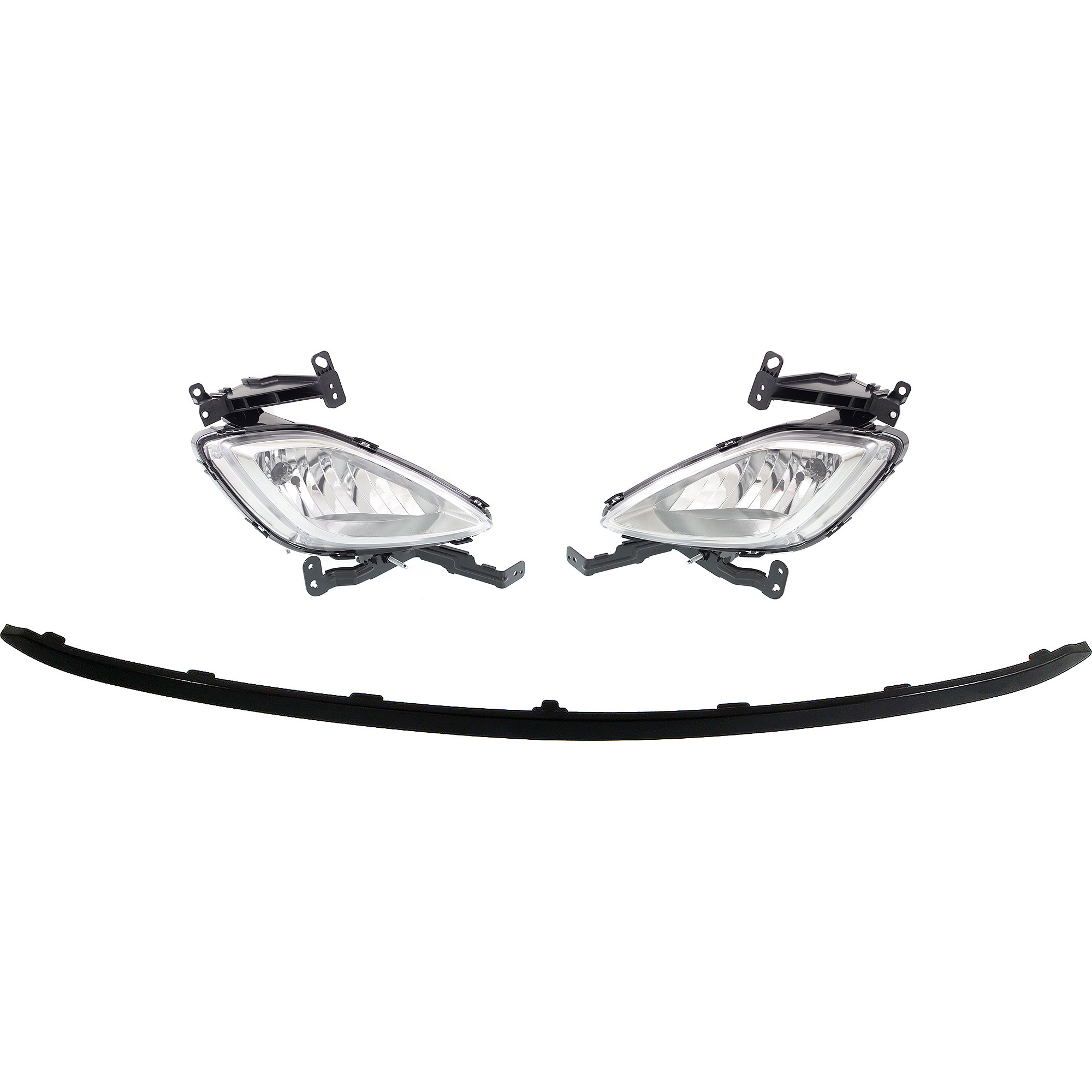 AM ELANTRA 11-13 FOG LAMP RH AND LH 3 pc Kit Assembly Halogen Sedan Korea Built Vehicle with Valance SKU KIT 091523-129 Partslink HY2592140 HY2593140 HY1093103 OEM 922013X020-922023X020-865913X0