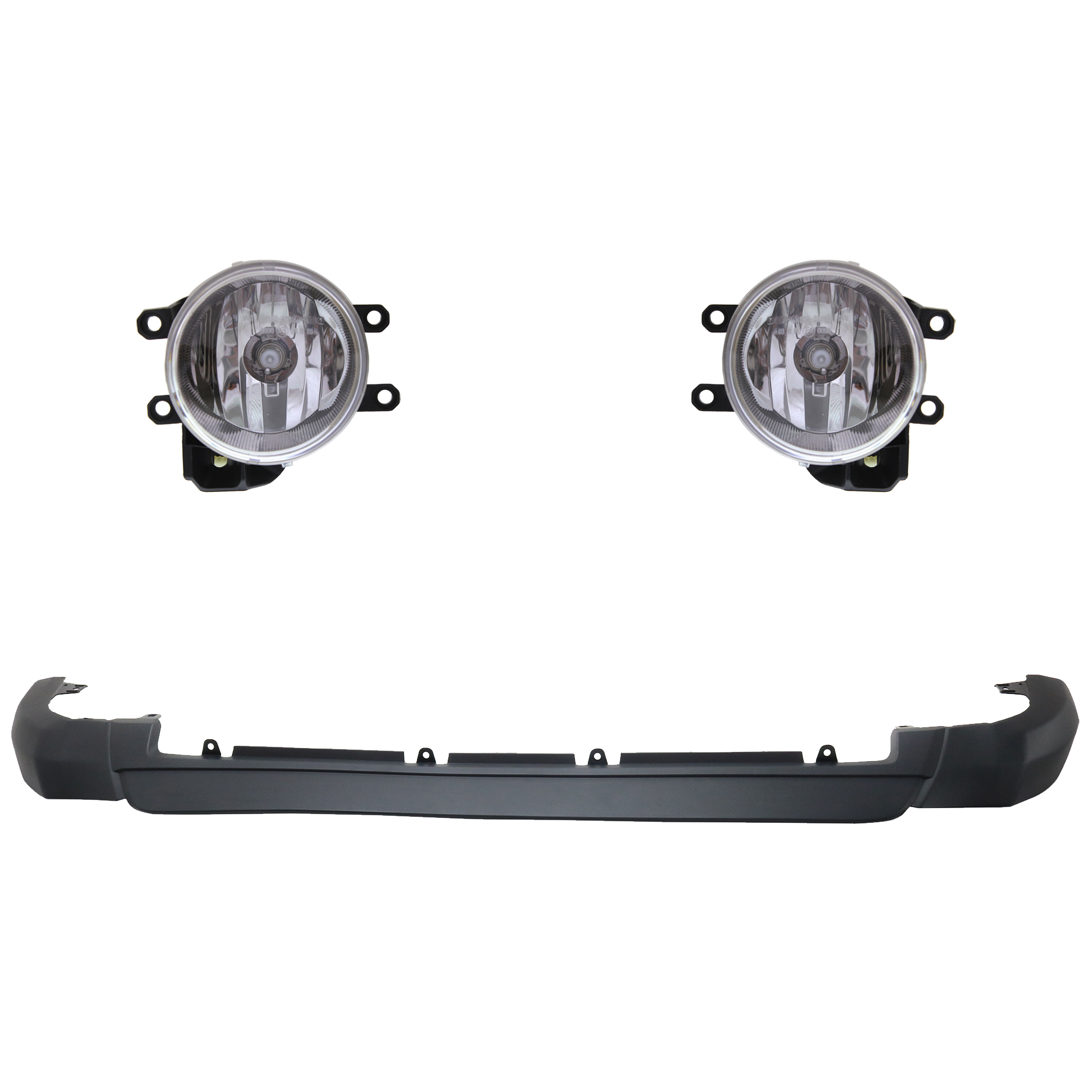 AM RAV4-16-18 FOG LAMP RH AND LH 3 Pc kit Assembly Halogen with Valance CAPA SKU KIT 091523-131 Partslink TO1095207C TO2592129C TO2593129C OEM 524110R060-8121002160-81220021
