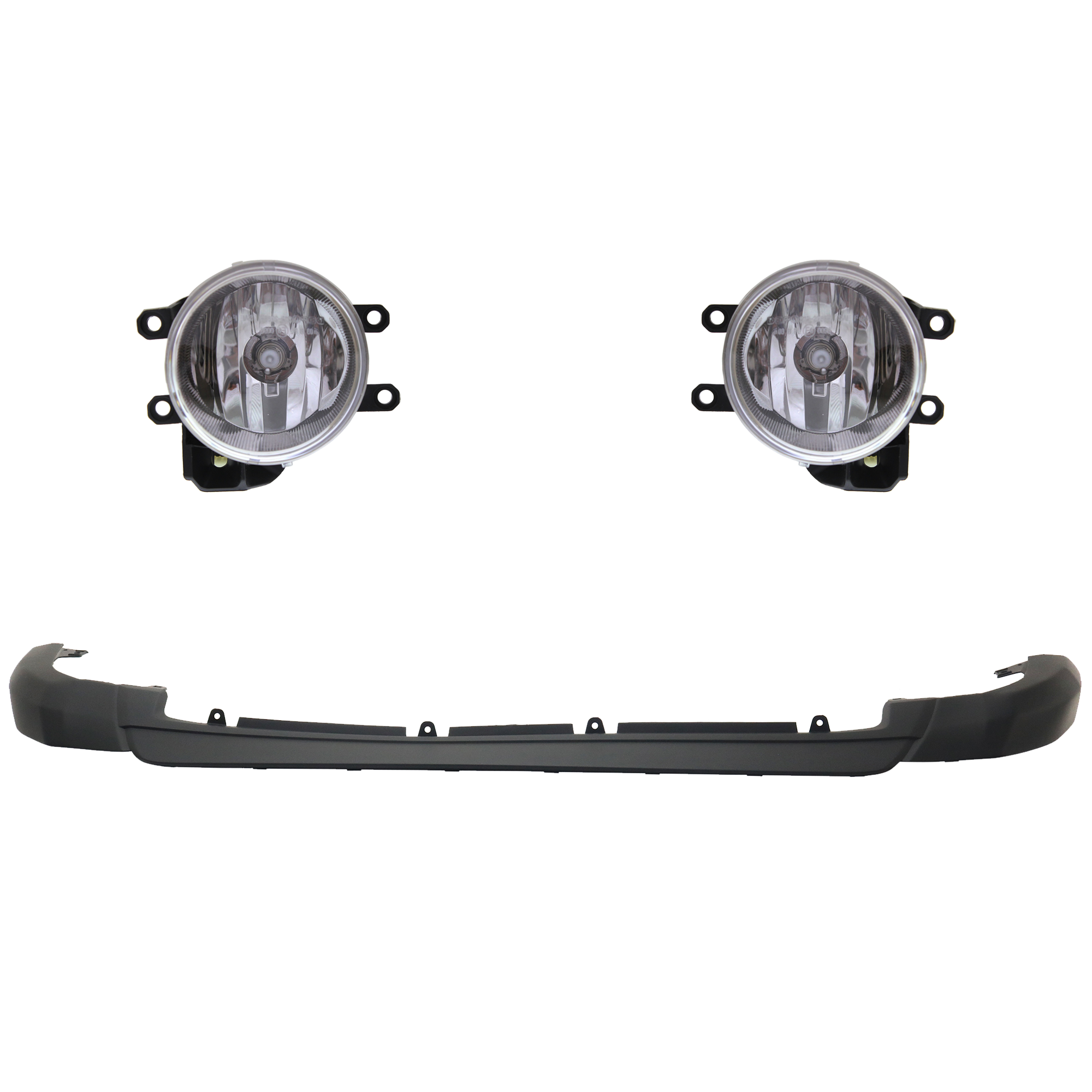AM RAV4-16-18 FOG LAMP RH AND LH 3 Pc kit Assembly Halogen with Valance SKU KIT 091523-132 Partslink TO2592129 TO2593129 TO1095207 OEM 8121002160-8122002160-524110R0