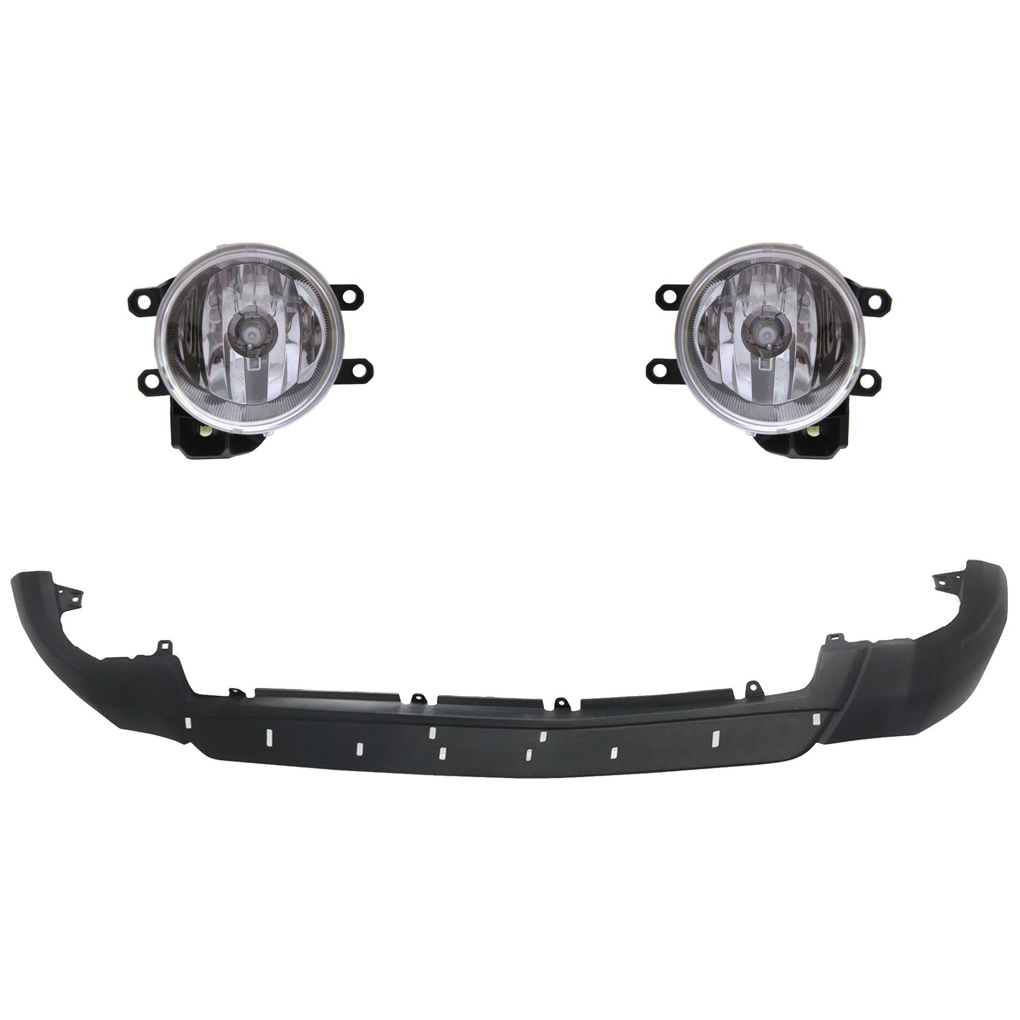 AM RAV4-16-18 FOG LAMP RH AND LH 3 Pc kit Assembly Halogen with Valance CAPA SKU KIT 091523-134 Partslink TO1095208C TO2592129C TO2593129C OEM 524110R070-8121002160-81220021