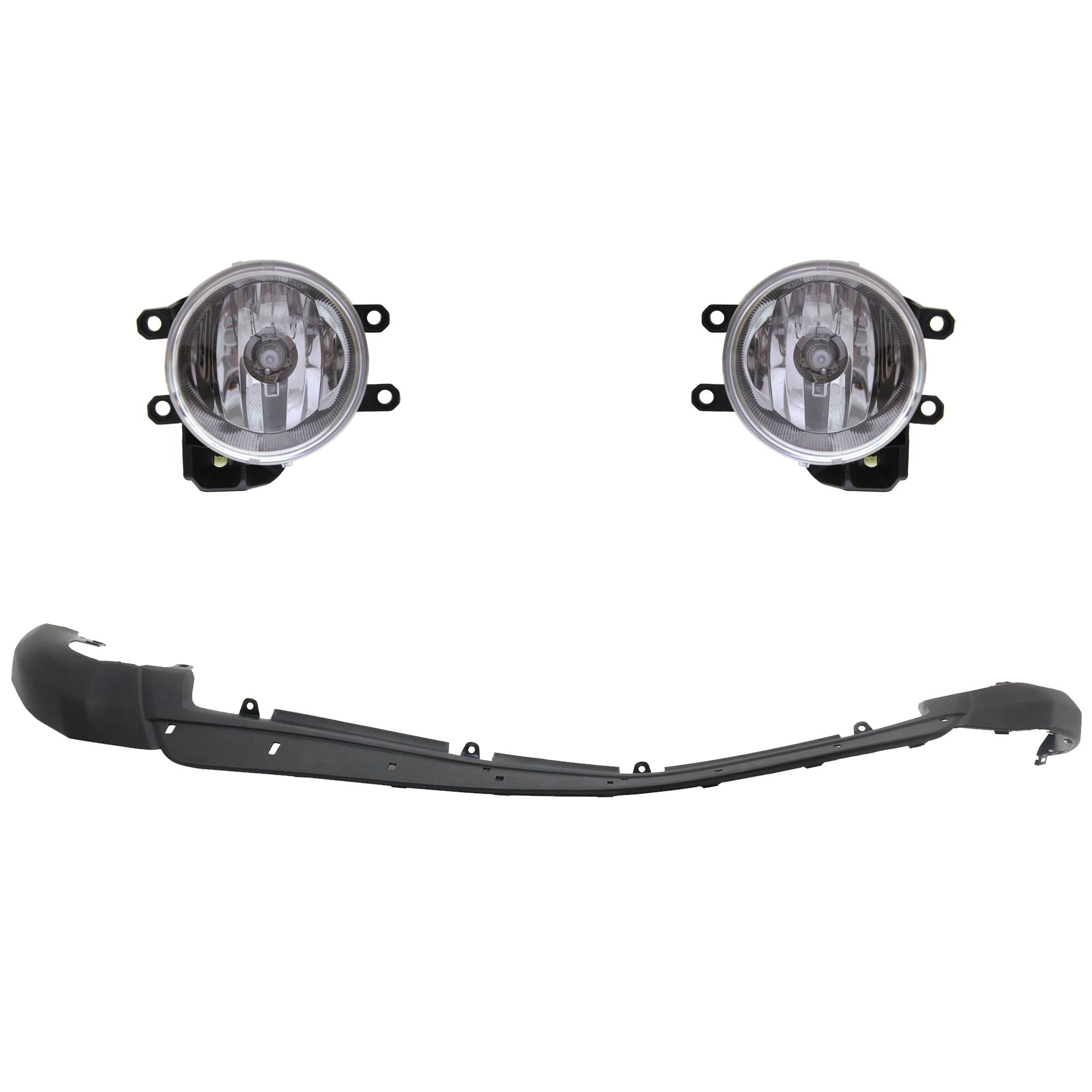 AM RAV4-16-18 FOG LAMP RH AND LH 3 Pc kit Assembly Halogen with Valance SKU KIT 091523-135 Partslink TO2592129 TO2593129 TO1095208 OEM 8121002160-8122002160-524110R0