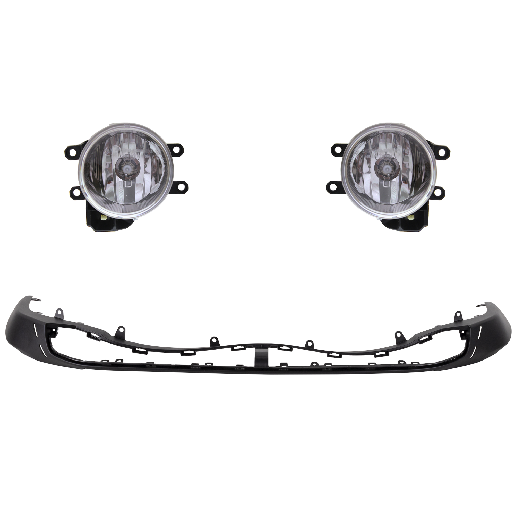 AM RAV4-19-21 FRONT LOWER VALANCE RH AND LH 3 Pc kit Plastic Matte Gray with Fog Light SKU KIT 091523-139 Partslink TO1095220 TO2592129 TO2593129 OEM 5241142120-8122002160-81210021