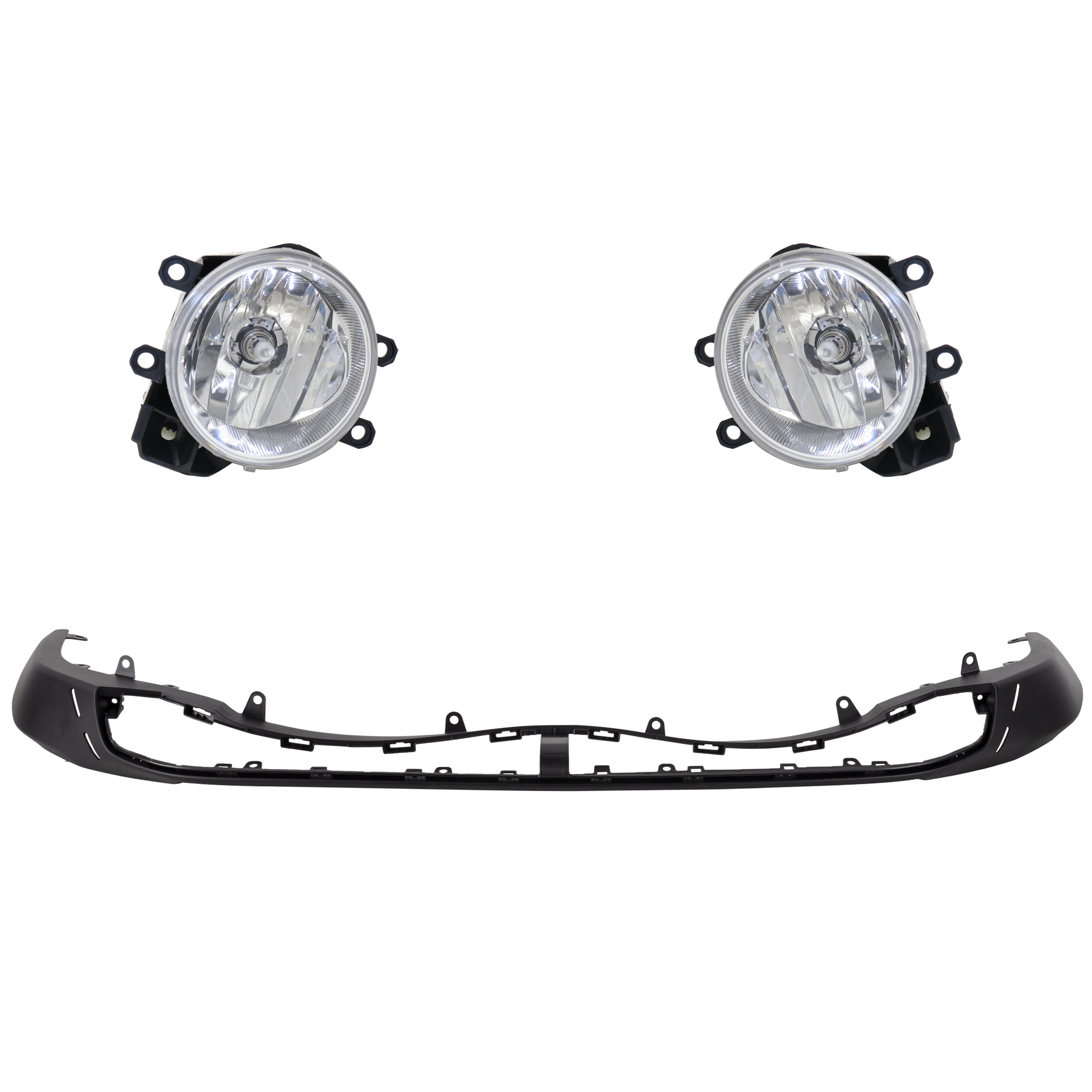 AM RAV4-19-21 FOG LAMP RH AND LH 3 Pc kit Assembly Halogen with Valance SKU KIT 091523-141 Partslink TO2592132 TO2593132 TO1095220 OEM 8121047010-8122047010-52411421