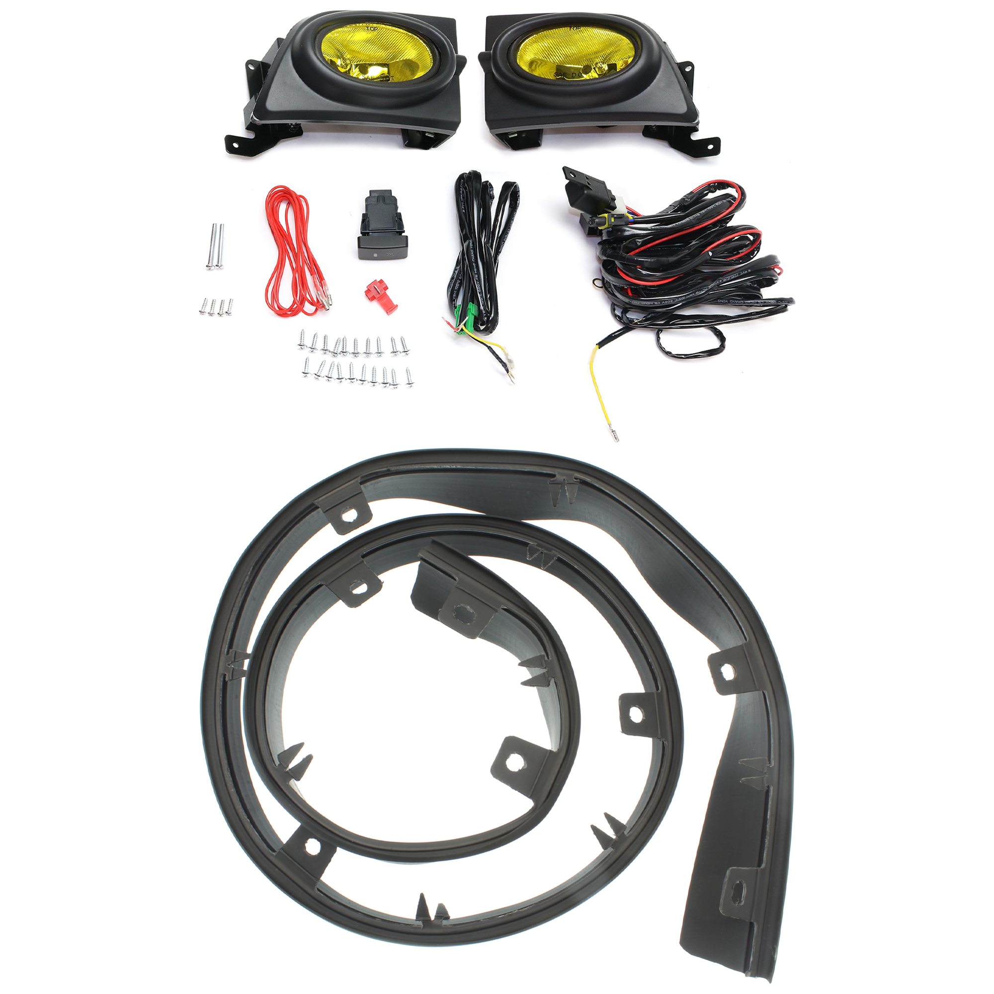 AM CIVIC 06-08 FOG LAMP RH AND LH 3 pc Kit Assembly Halogen with Valance SKU KIT 091523-14 Partslink HO1093109 OEM Performance 71110SNAA90
