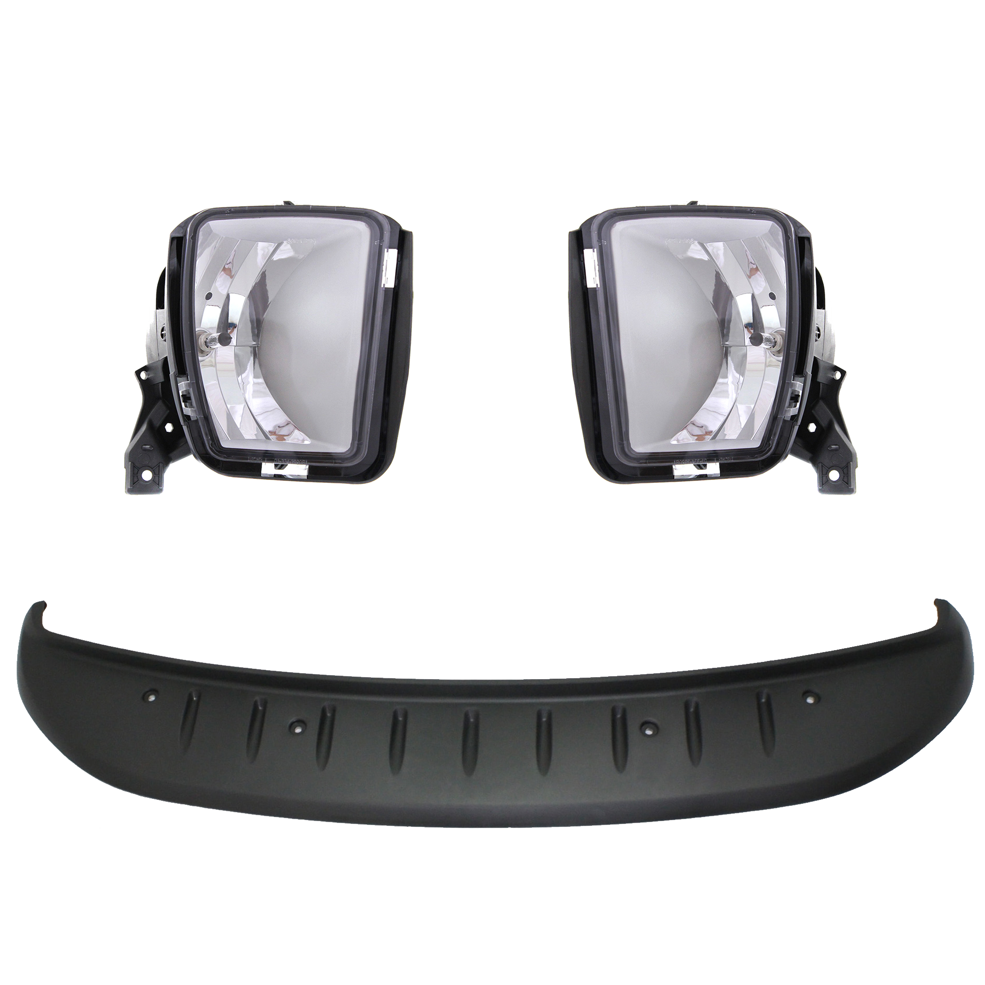 AM RAM 1500-13-18 RAM 1500 CLASSIC 19-24 FRONT LOWER VALANCE RH AND LH 3 Pc kit Plastic Textured with Fog Light CAPA SKU KIT 091523-159 Partslink CH1090146C CH2592147C CH2593147C OEM 68033135AA 68104820AF 68104820