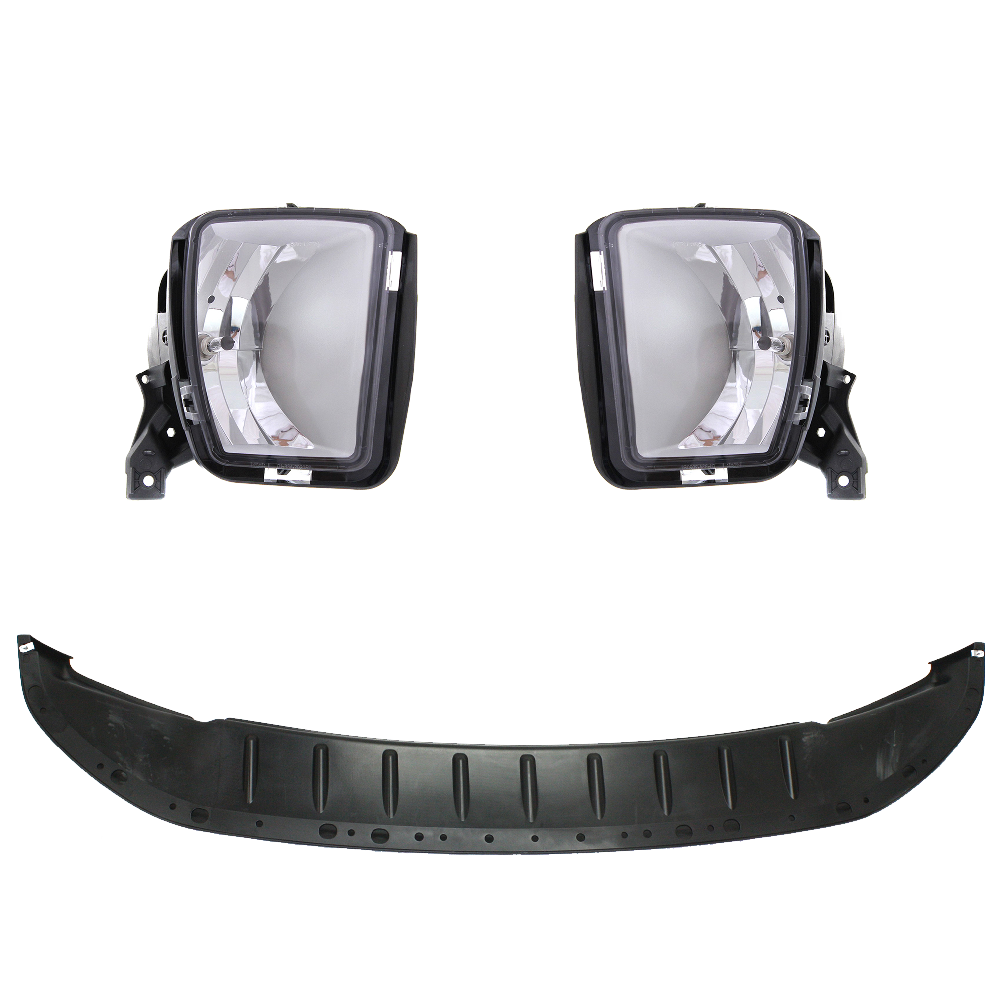 AM RAM 1500-13-18 FRONT LOWER VALANCE RH AND LH 3 Pc kit Plastic Textured with Fog Light Includes 19-23-1500 Classic SKU KIT 091523-160 Partslink CH1090147C CH2592147C CH2593147C OEM 5182326AA 68104820AF 68104820A