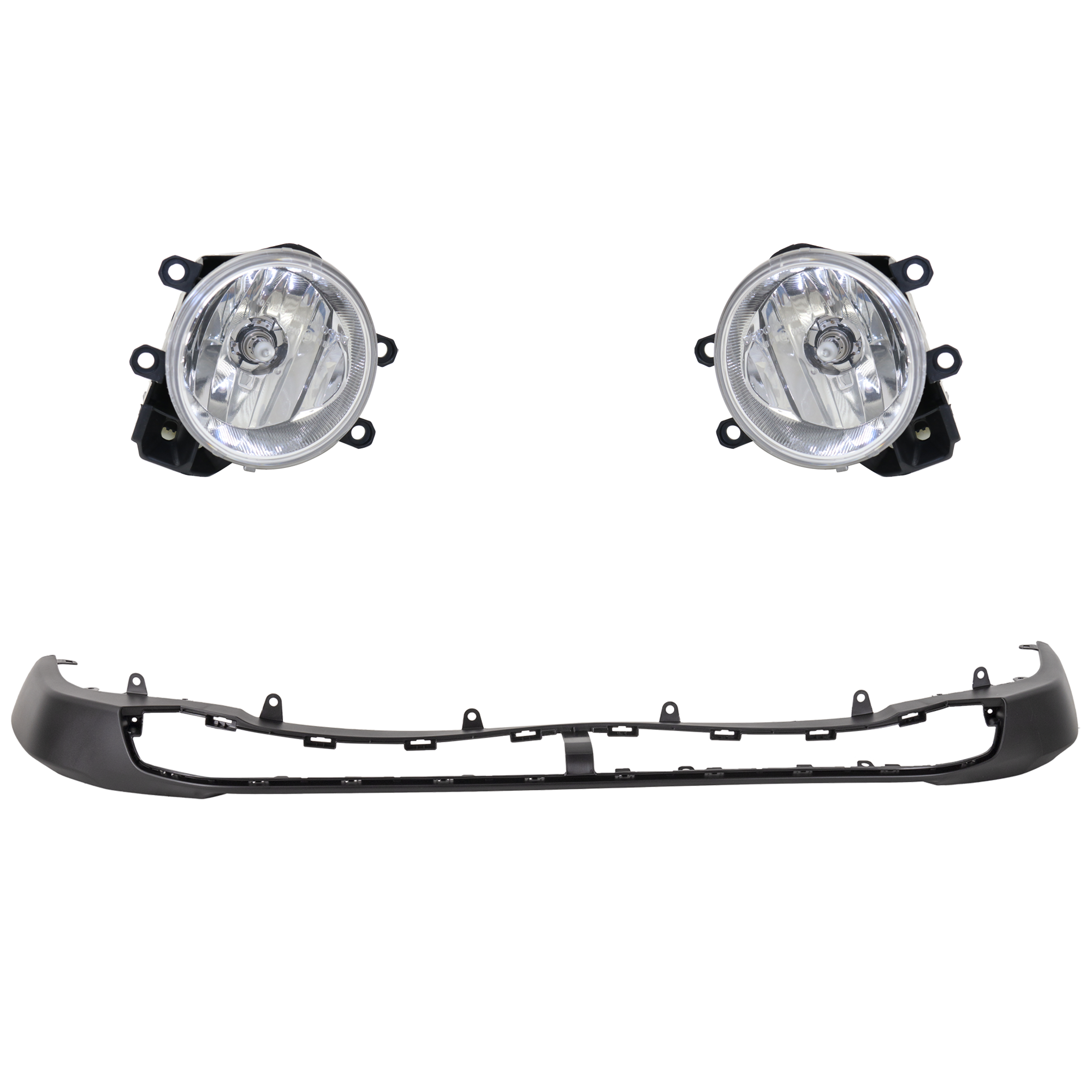 AM RAV4-19-21 FOG LAMP RH AND LH 3 Pc kit Assembly Halogen with Valance SKU KIT 091523-169 Partslink TO2592132 TO2593132 TO1095219 OEM 8121047010-8122047010-52411421