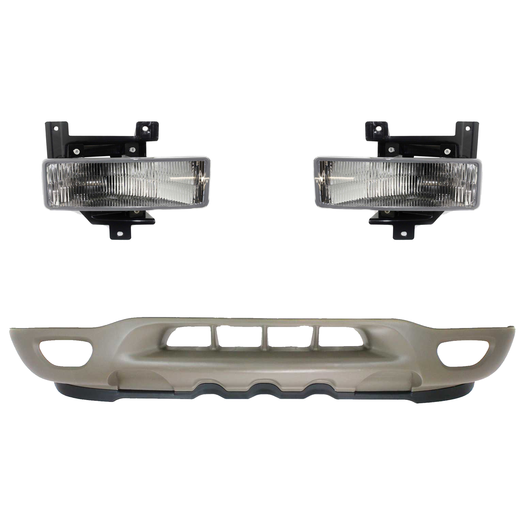 AM F 150 F 250-99-01 FOG LAMP RH AND LH Assembly Halogen 3 Pc kit with Valance SKU KIT 091523-174 Partslink FO2592114 FO2593114 FO1095182 OEM F75Z15A254BB F75Z15A255BB XL3Z