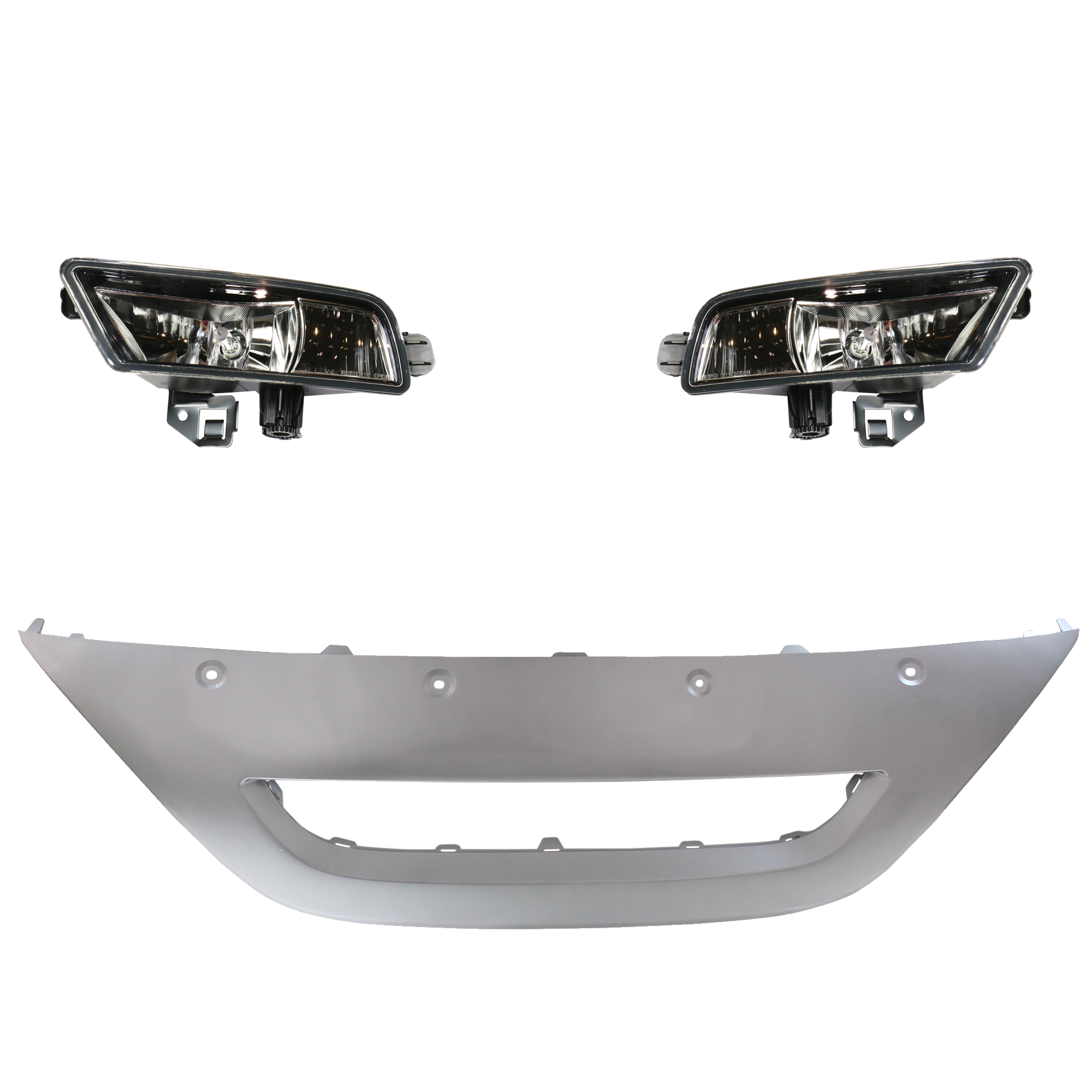 AM CR V 15-16 FRONT LOWER VALANCE RH AND LH 3 Pc kit Plastic Painted Silver with Fog Light CAPA SKU KIT 091523-176 Partslink HO1095120C HO2592140C HO2593140C OEM 33900T1WA11-33951T1WA11-71110T
