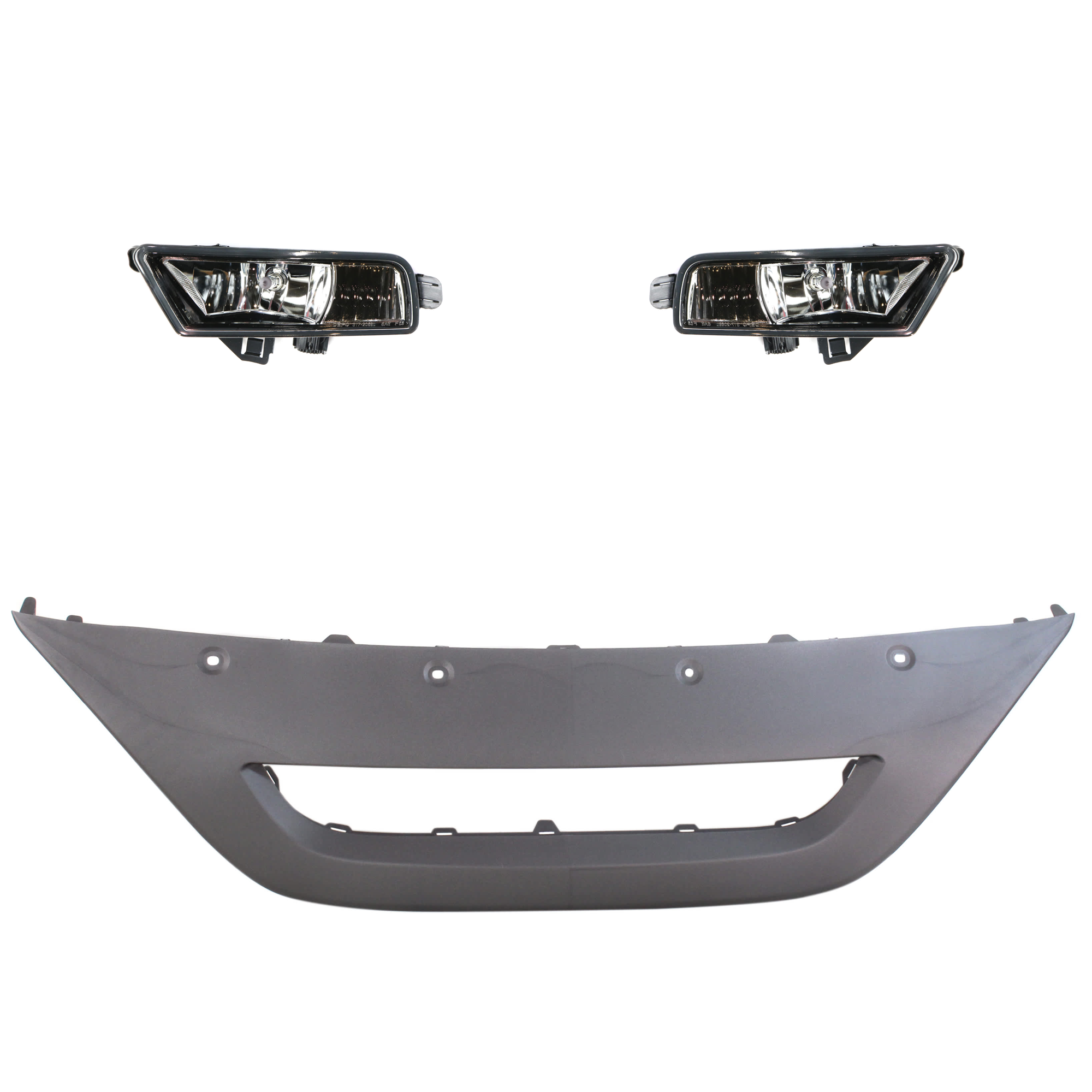 AM CR V 15-16 FRONT LOWER VALANCE RH AND LH 3 Pc kit Plastic Textured with Fog Light CAPA SKU KIT 091523-177 Partslink HO1095121C HO2592140C HO2593140C OEM 33900T1WA11-33951T1WA11-71110T