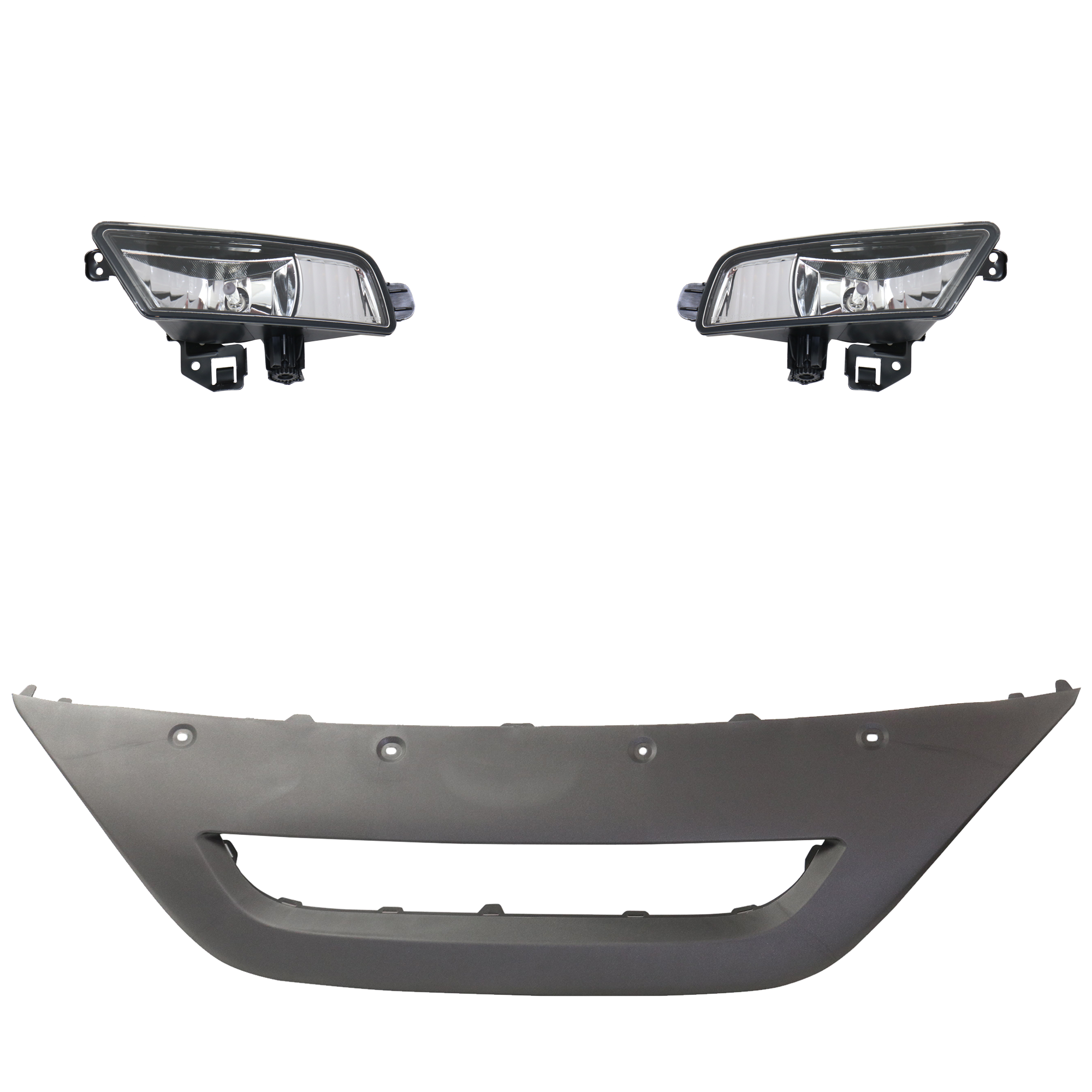 AM CR V 15-16 FRONT LOWER VALANCE RH AND LH 3 Pc kit Plastic Textured with Fog Light SKU KIT 091523-179 Partslink HO1095121 HO2592140 HO2593140 OEM 71110T1WA11-33951T1WA11-33900T