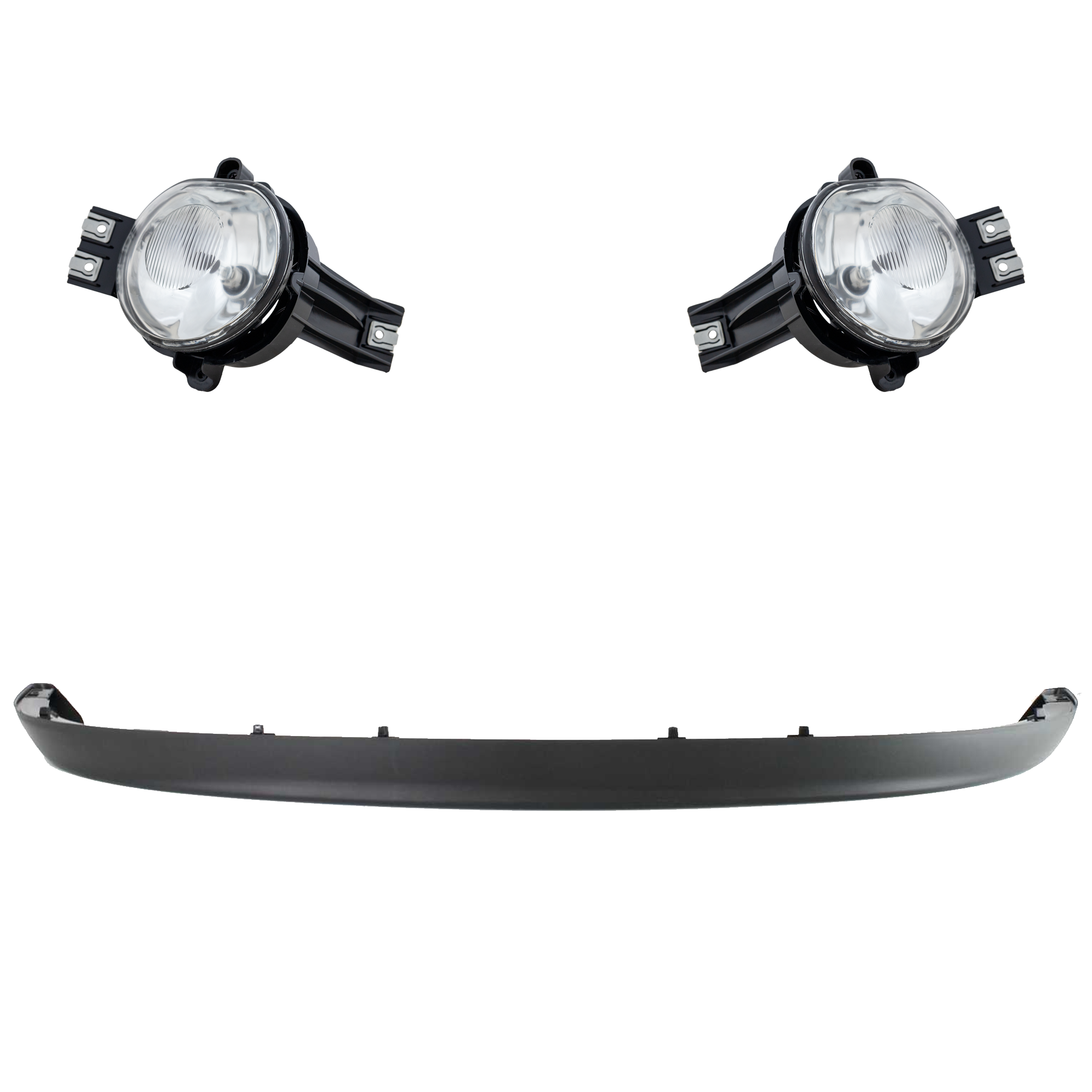 AM RAM 1500-02-08 RAM 2500-03-09 FRONT LOWER VALANCE RH AND LH 3 Pc kit Plastic Textured with Fog Light SKU KIT 091523-180 Partslink CH1090125 CH2592121 CH2593121 OEM 55077337AD 55077337AB 55077475