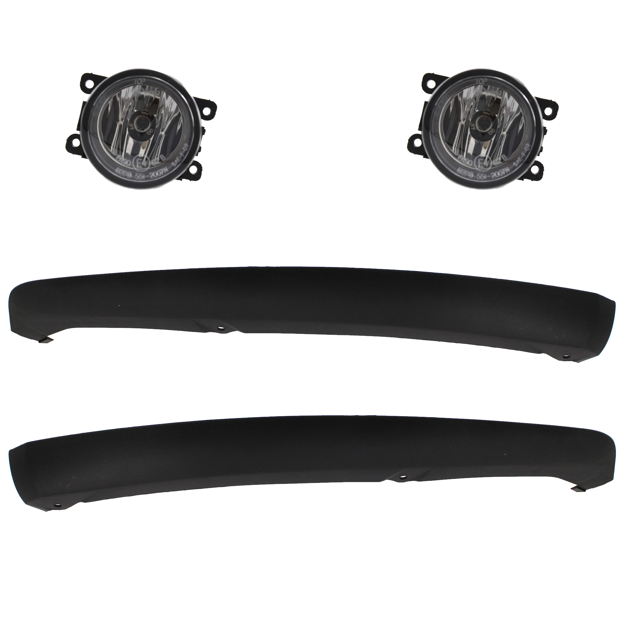 AM FOCUS 12-14 FRONT FOG LAMP RH AND LH 4 pc Kit Assembly Halogen with Valances CAPA SKU KIT 091523-192 Partslink FO1095244C FO1095245C OEM CP9Z17626A CP9Z17626B