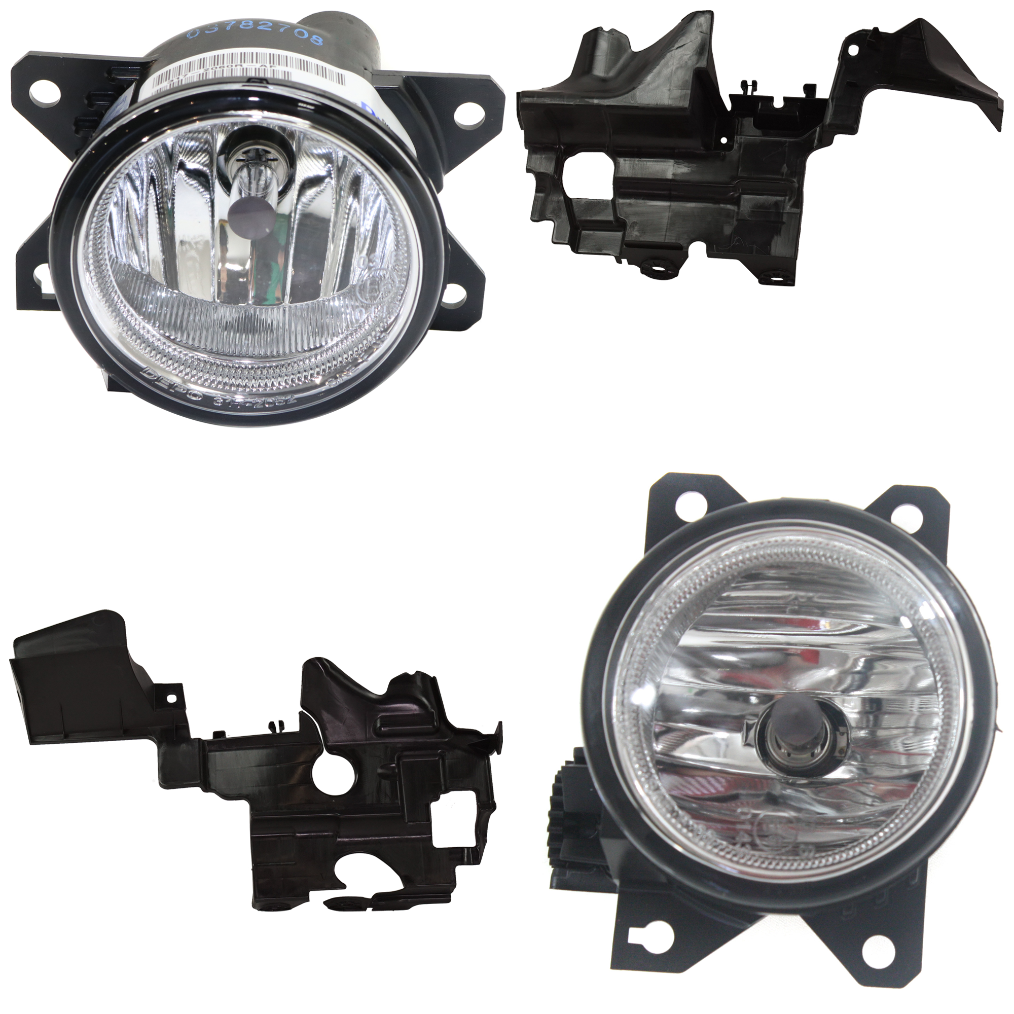 AM CIVIC 17-20 FRONT LOWER VALANCE RH AND LH 4 Pc kit OE comparable with Fog Lights SKU KIT 091523-198 Partslink HO1218104 HO1218105 HO2592143 HO2593143 OEM 71201TGGA00-71206TGGA00-33950T