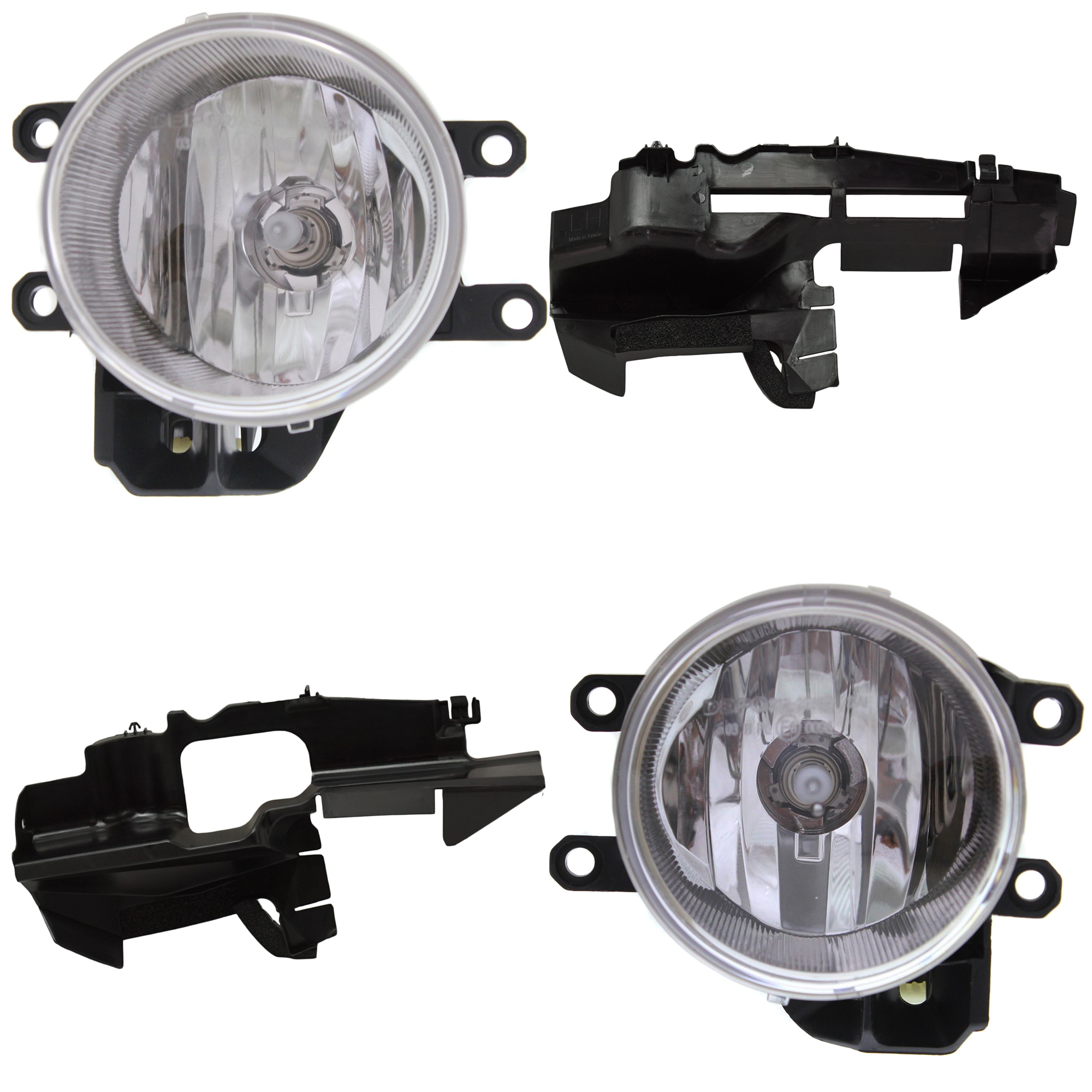AM RAV4-16-18 FOG LAMP RH AND LH 4 Pc kit Assembly Halogen with Valances SKU KIT 091523-199 Partslink TO2592129 TO2593129 TO1218128 TO1218129 OEM 8121002160-8122002160-166950V0