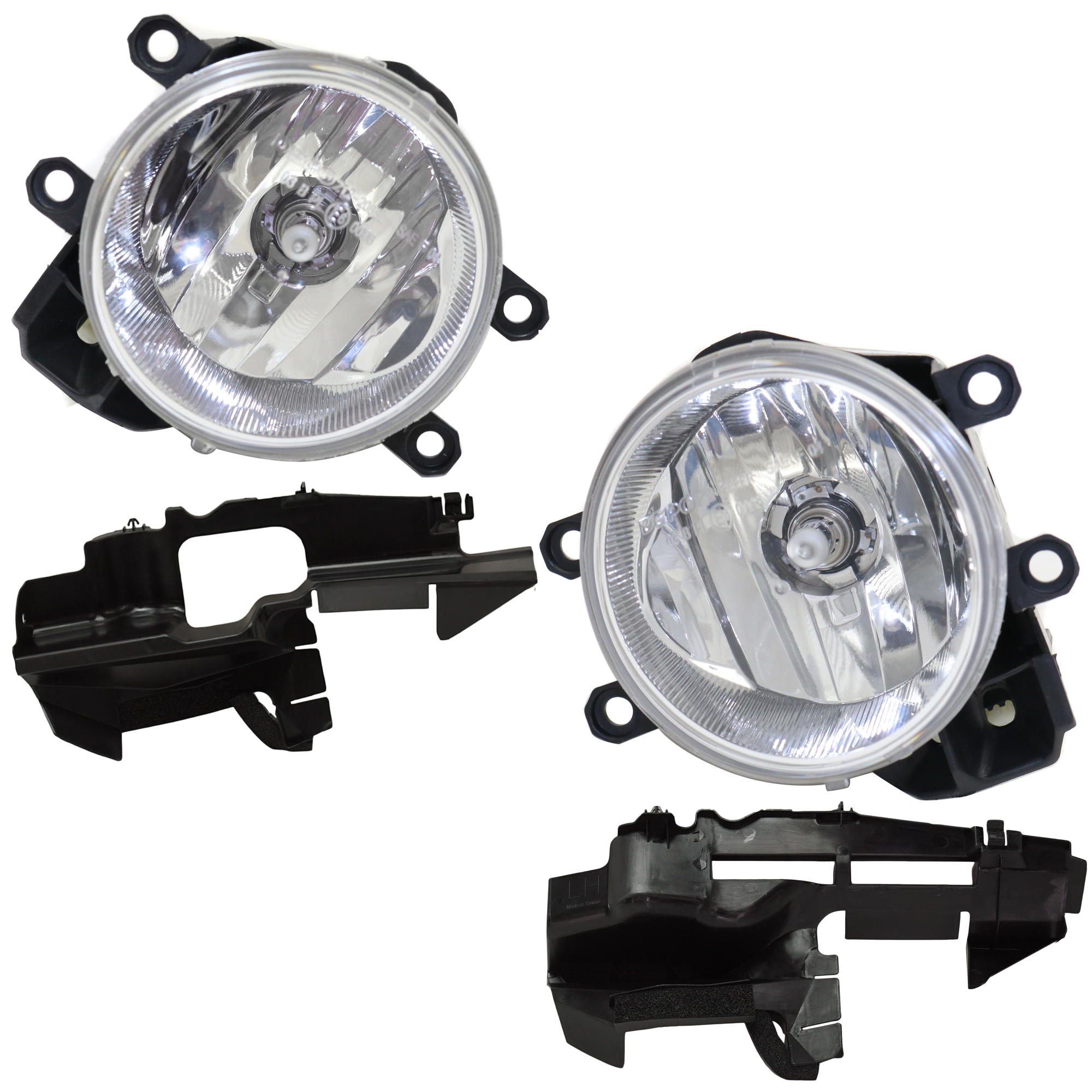 AM RAV4-16-18 FOG LAMP RH AND LH 4 Pc kit Assembly Halogen with Valances SKU KIT 091523-200 Partslink TO2592132 TO2593132 TO1218128 TO1218129 OEM 8121047010-8122047010-166950V0