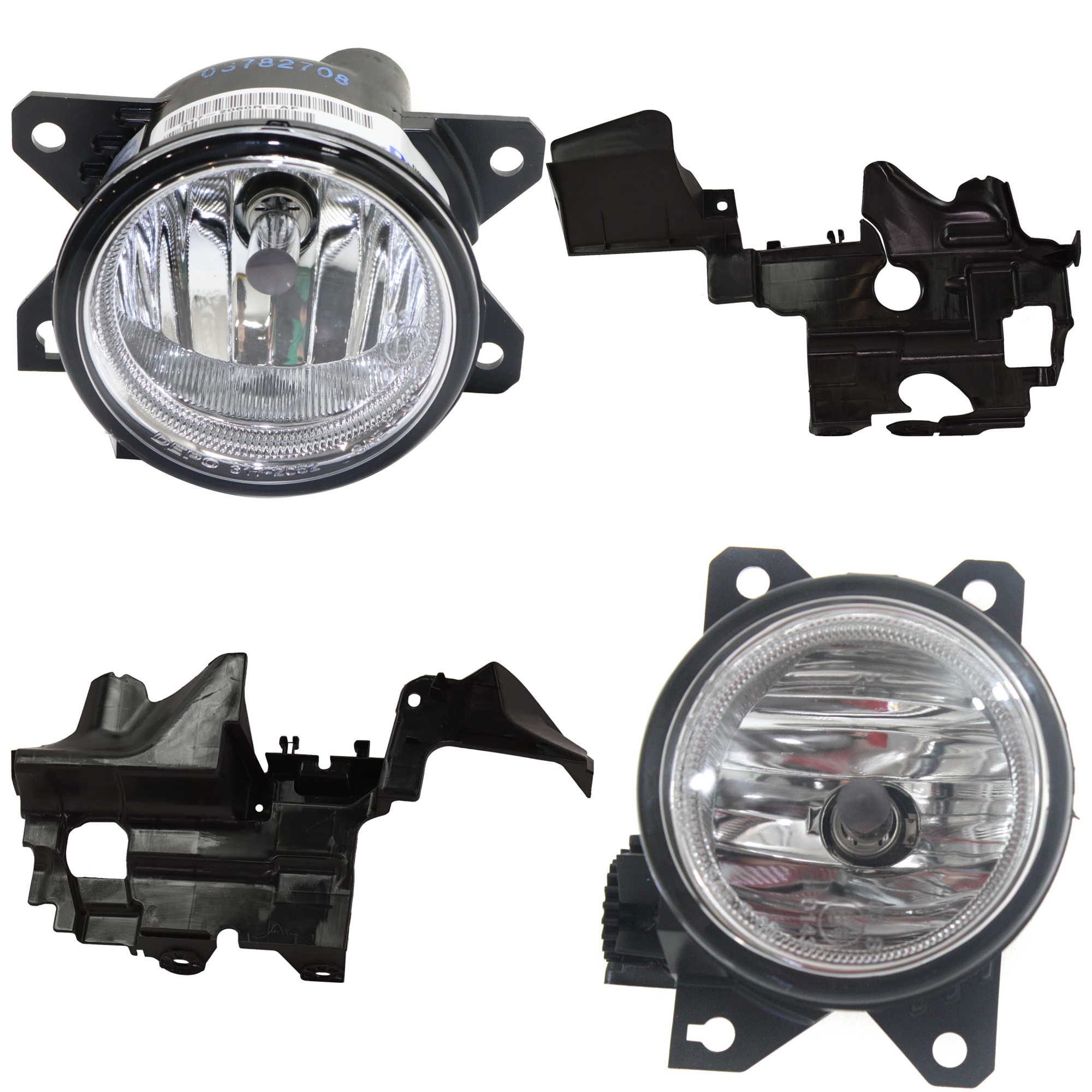 AM CIVIC 17-20 FRONT LOWER VALANCE RH AND LH 4 Pc kit OE comparable with Fog Lights SKU KIT 091523-210 Partslink HO1218104 HO1218105 HO2592143 HO2593143 OEM 71201TGGA00-71206TGGA00-33950T