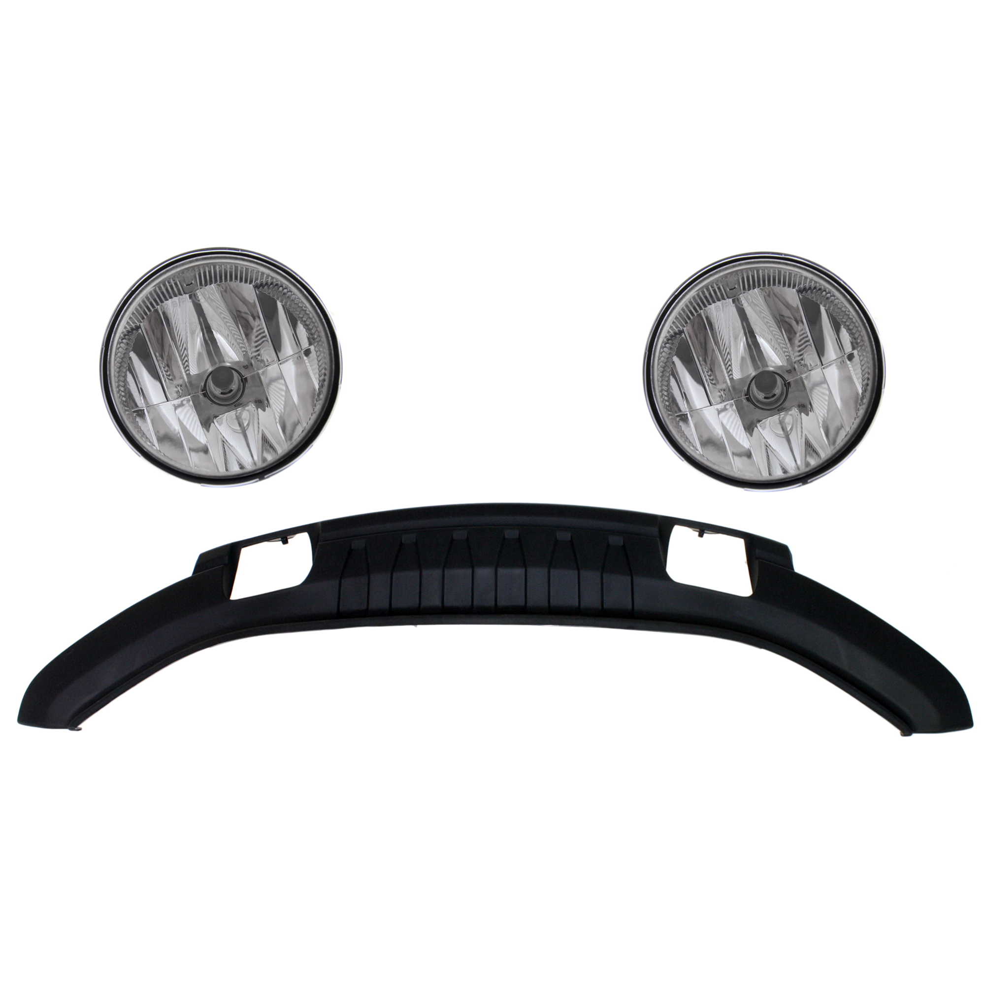 AM F 150-11-14 FRONT VALANCE 3 Pc kit Plastic Textured with Fog Light SKU KIT 091523-23 OEM 9L3Z17626B BL3Z15200A PFM