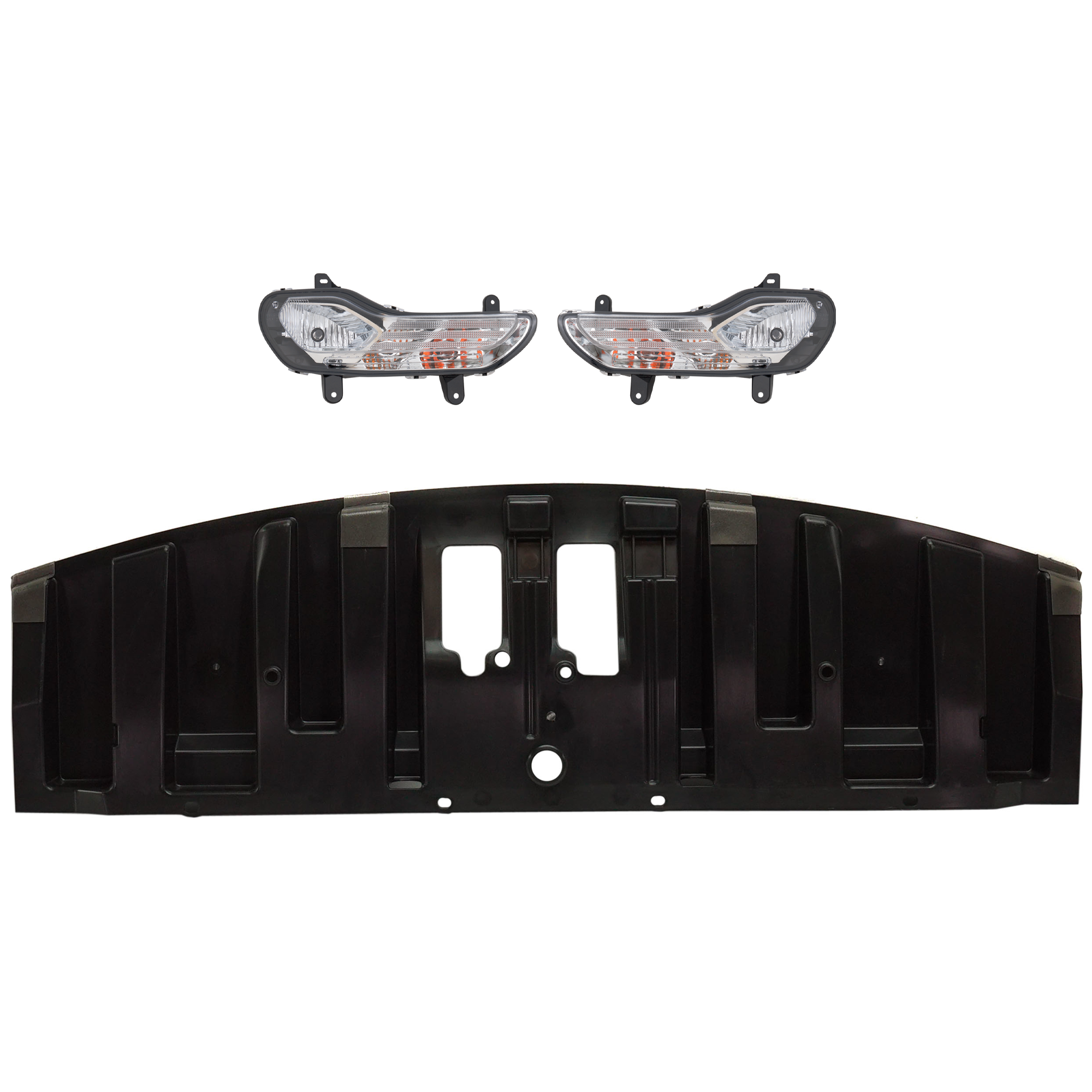 AM ROGUE 17-20 FOG LAMP RH AND LH 3 pc Kit Assembly Halogen with Valance SKU KIT 091523-25 Partslink FO2521189 FO2520189 NI1228168 OEM CJ5Z13200CCP CJ5Z13201CCP 6266