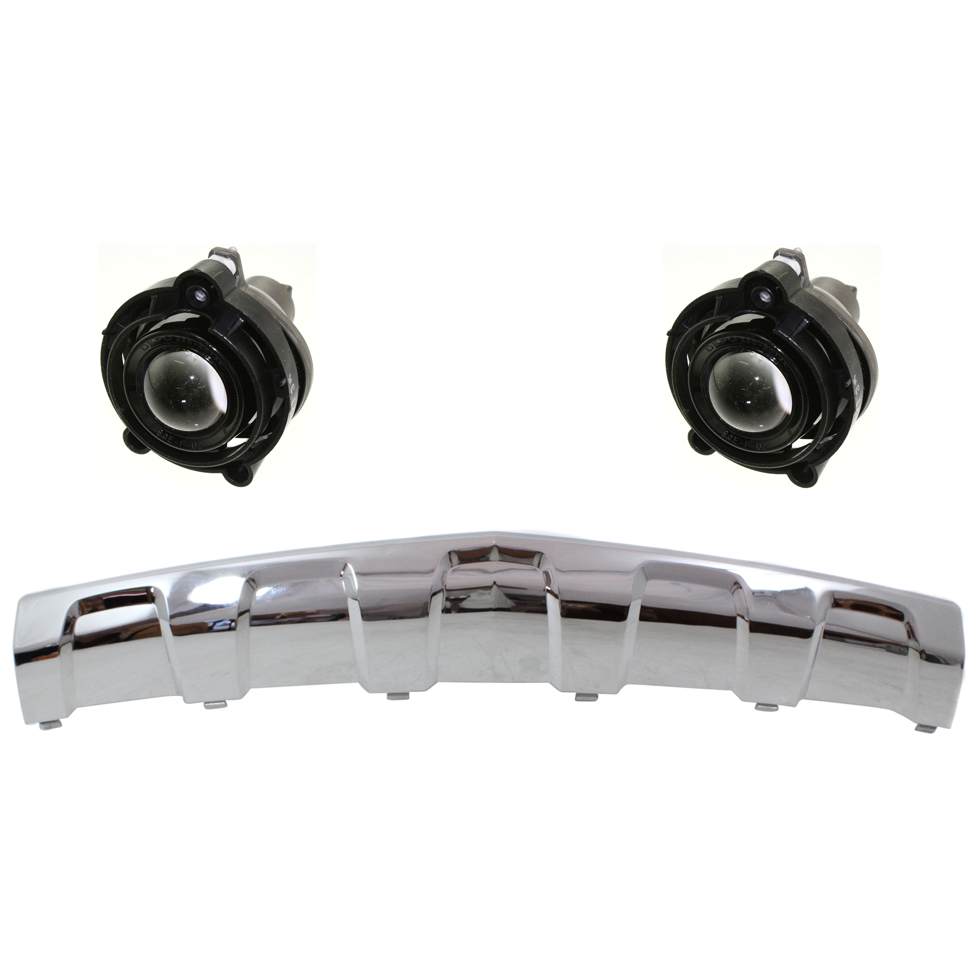AM EQUINOX 10-15 FOG LAMP RH AND LH Assembly Halogen 3 Pc kit with Bumper Trim SKU KIT 091523-274 Partslink GM2593157C GM1044115C OEM 10335108-25798760