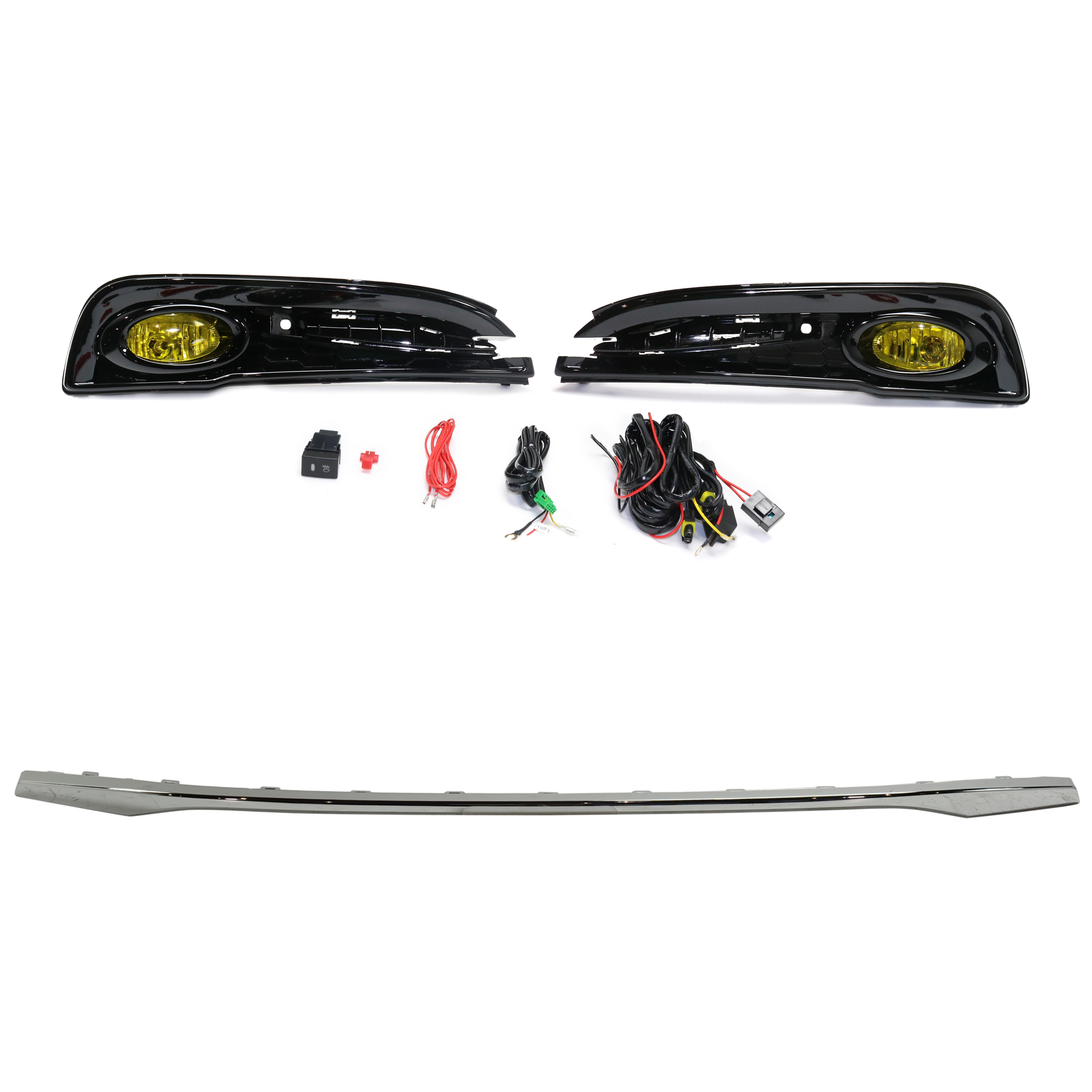 AM CIVIC 13-15 FOG LAMP RH AND LH 3 pc Kit Halogen Yellow Lens SKU KIT 091523-278 Partslink HO1044102 OEM Performance 71108TR3A51