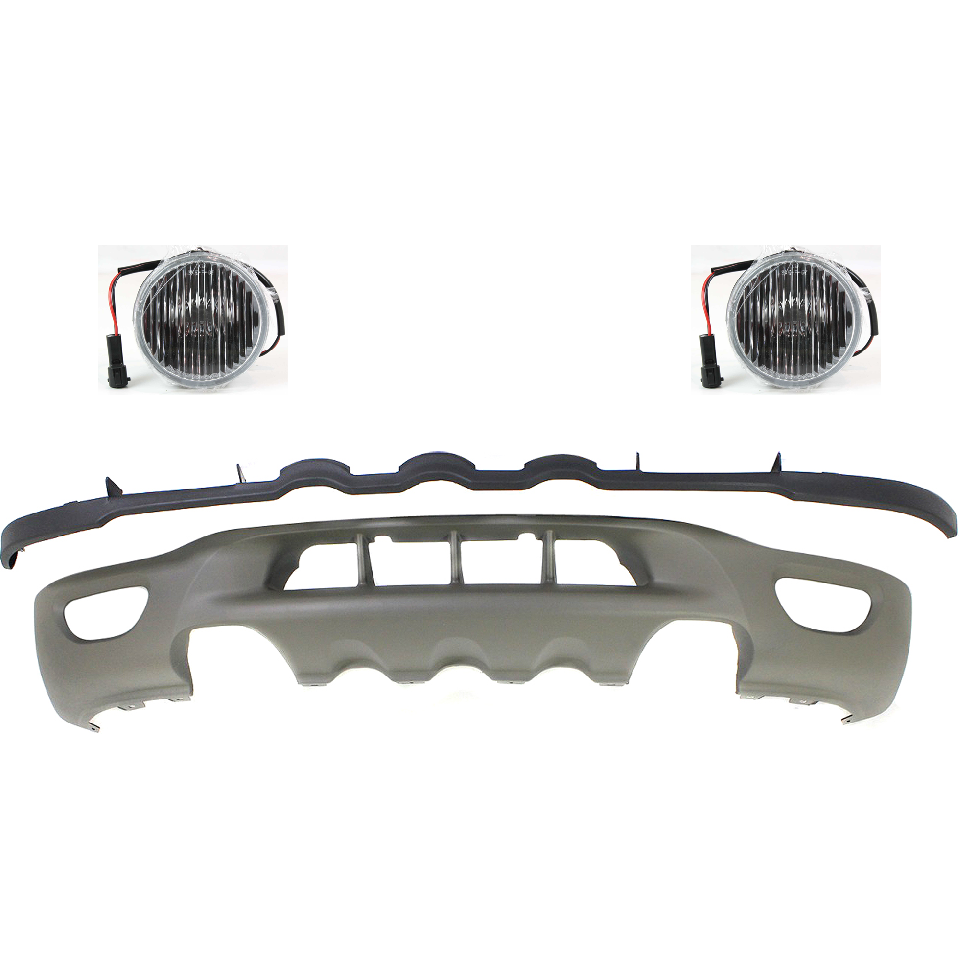 AM F 150-99-00 FOG LAMP RH AND LH Assembly Halogen 3 Pc kit with Valance SKU KIT 091523-27 Partslink FO2592110 FO1095180 OEM F67Z15200AA XL3Z17626BAA