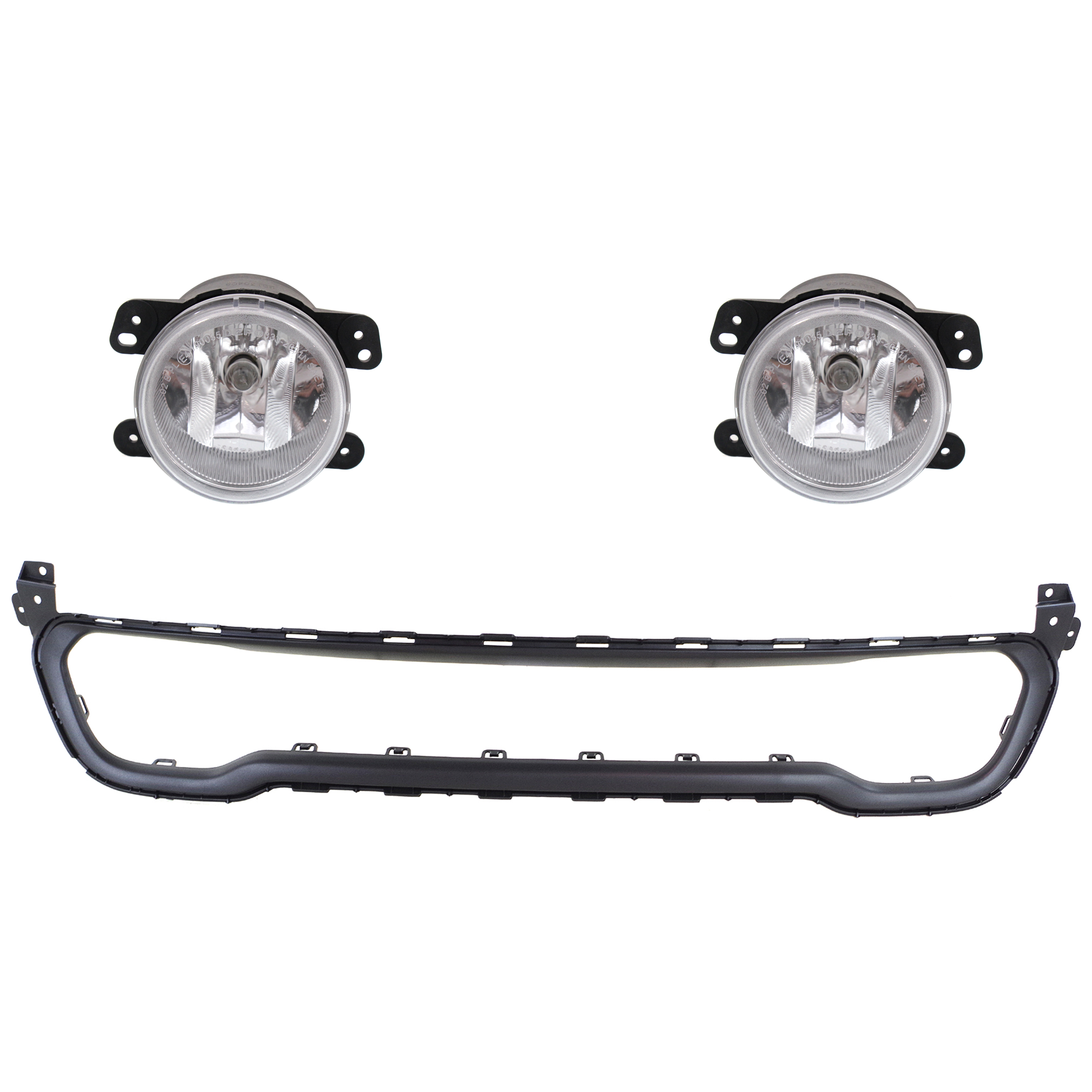 AM CHEROKEE 14-18 FOG LAMP RH AND LH 3 Pc kit SKU KIT 091523-280 Partslink CH1044112C CH1044113C OEM 5182026AA PFM 68210024AC 68203