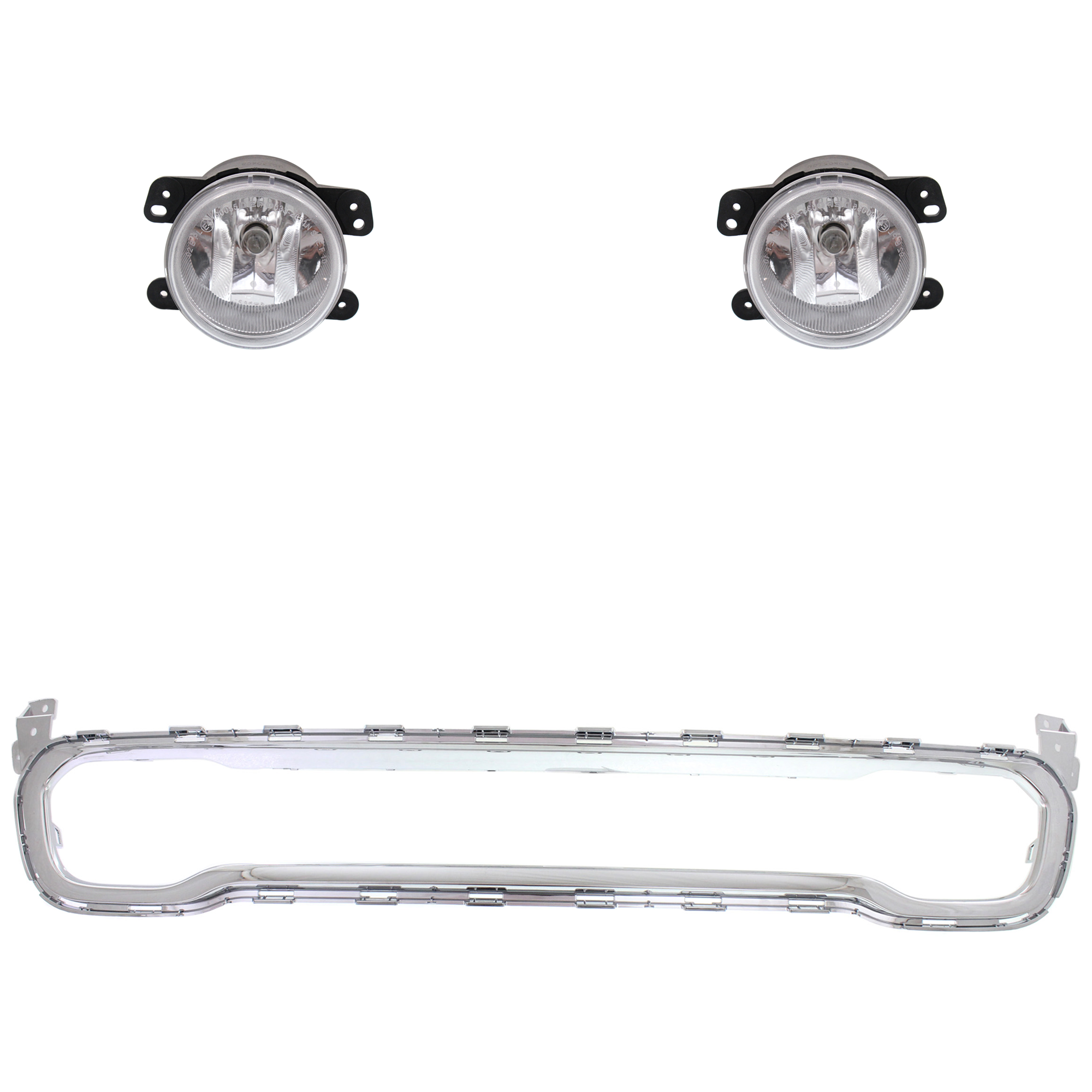 AM CHEROKEE 14-18 FOG LAMP RH AND LH 3 Pc kit Halogen SKU KIT 091523-281 OEM 5182026AA PFM 5SM98TZZAA PFM